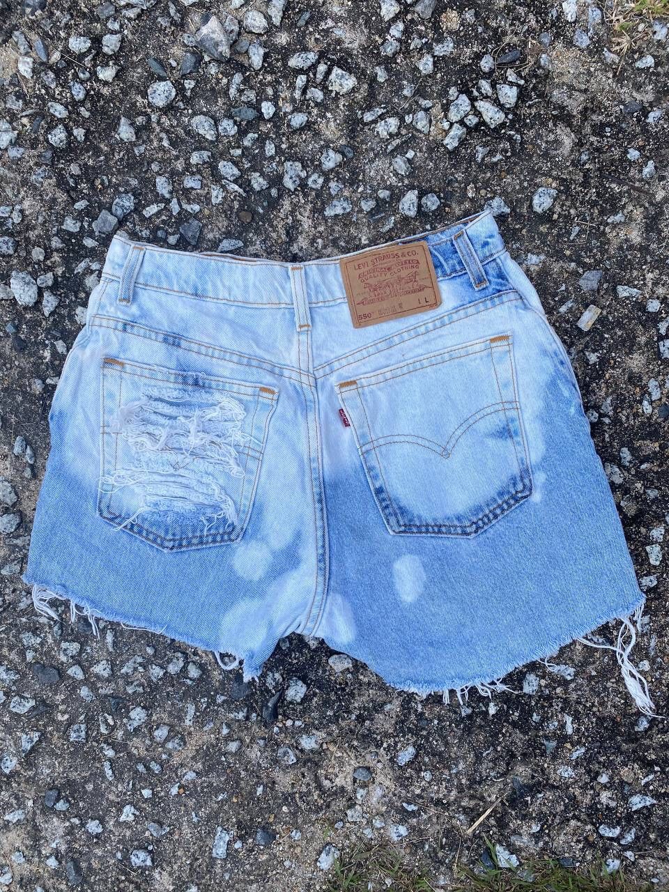 Levi's × Vintage Vintage Levis 550 Distressed Acid Wash Shortpants Denim Size US 29 - 2 Thumbnail