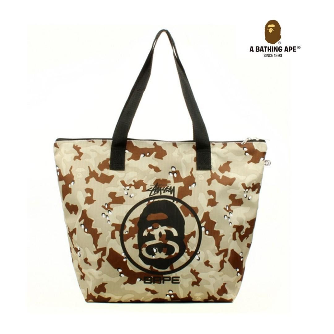 Japanese Brand Streetwear Bape x Stussy Tote Bag Grailed