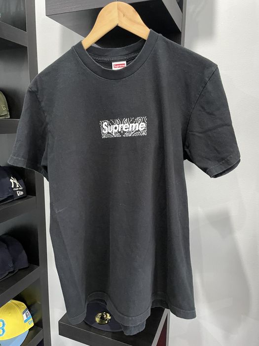 Supreme Bandana Box Logo Tee Black - Size Medium