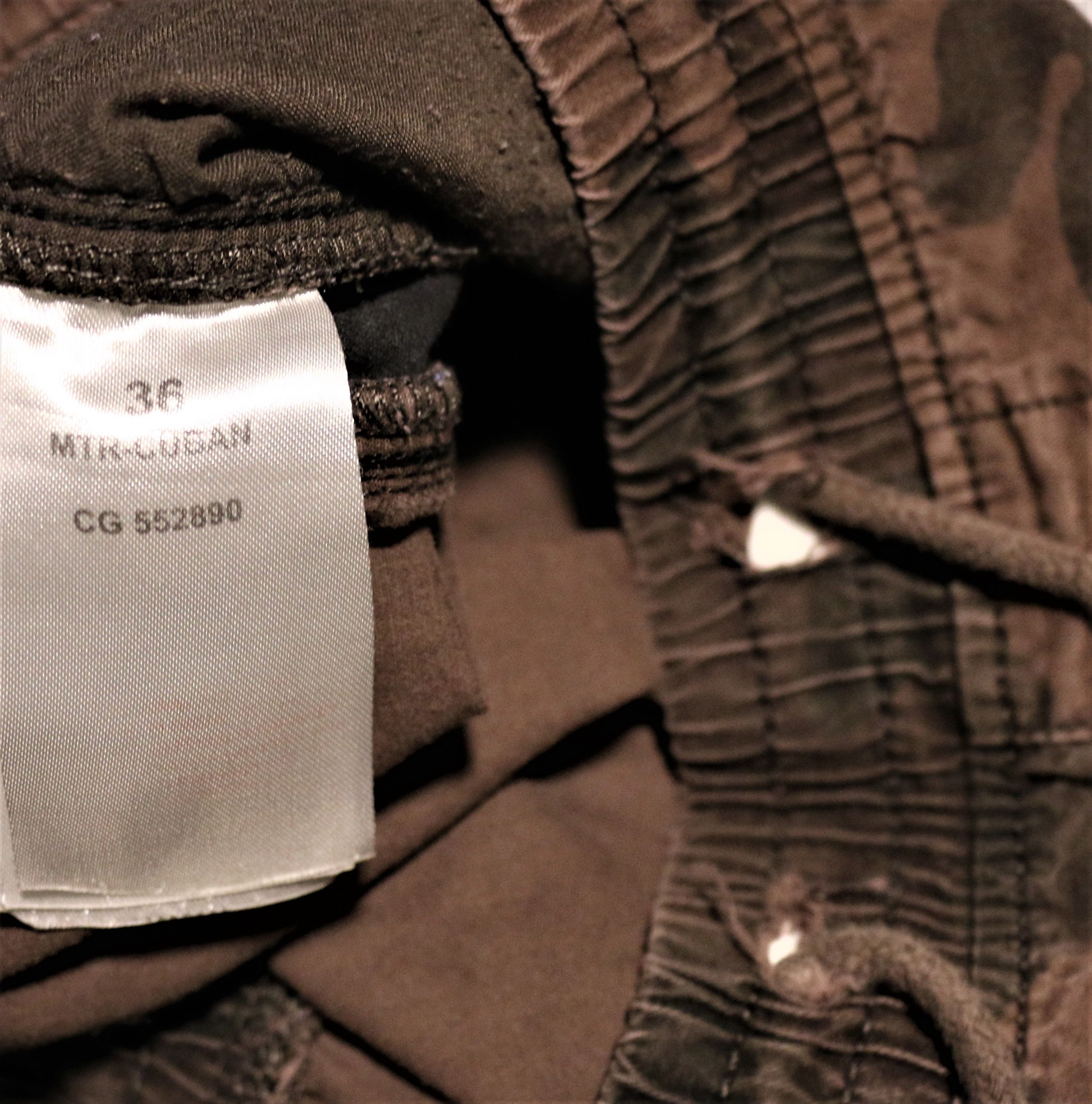 Brave Soul Dark Cuffed Chino Sweat Khaki Drawstring Brown Camo Pants Size US 36 / EU 52 - 8 Thumbnail