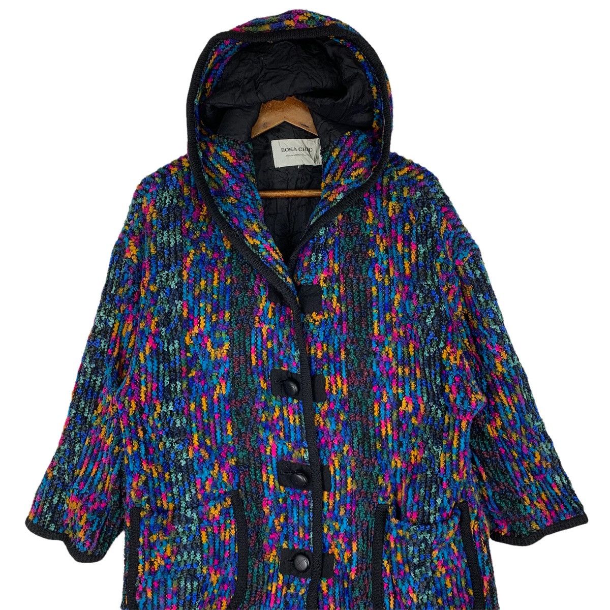 Japanese Brand Bona Chic Knit Long Coat Jacket Size US L / EU 52-54 / 3 - 2 Thumbnail