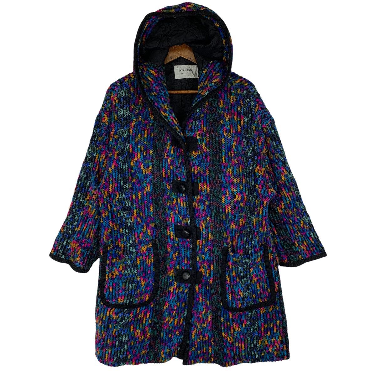 Japanese Brand Bona Chic Knit Long Coat Jacket Size US L / EU 52-54 / 3 - 1 Thumbnail