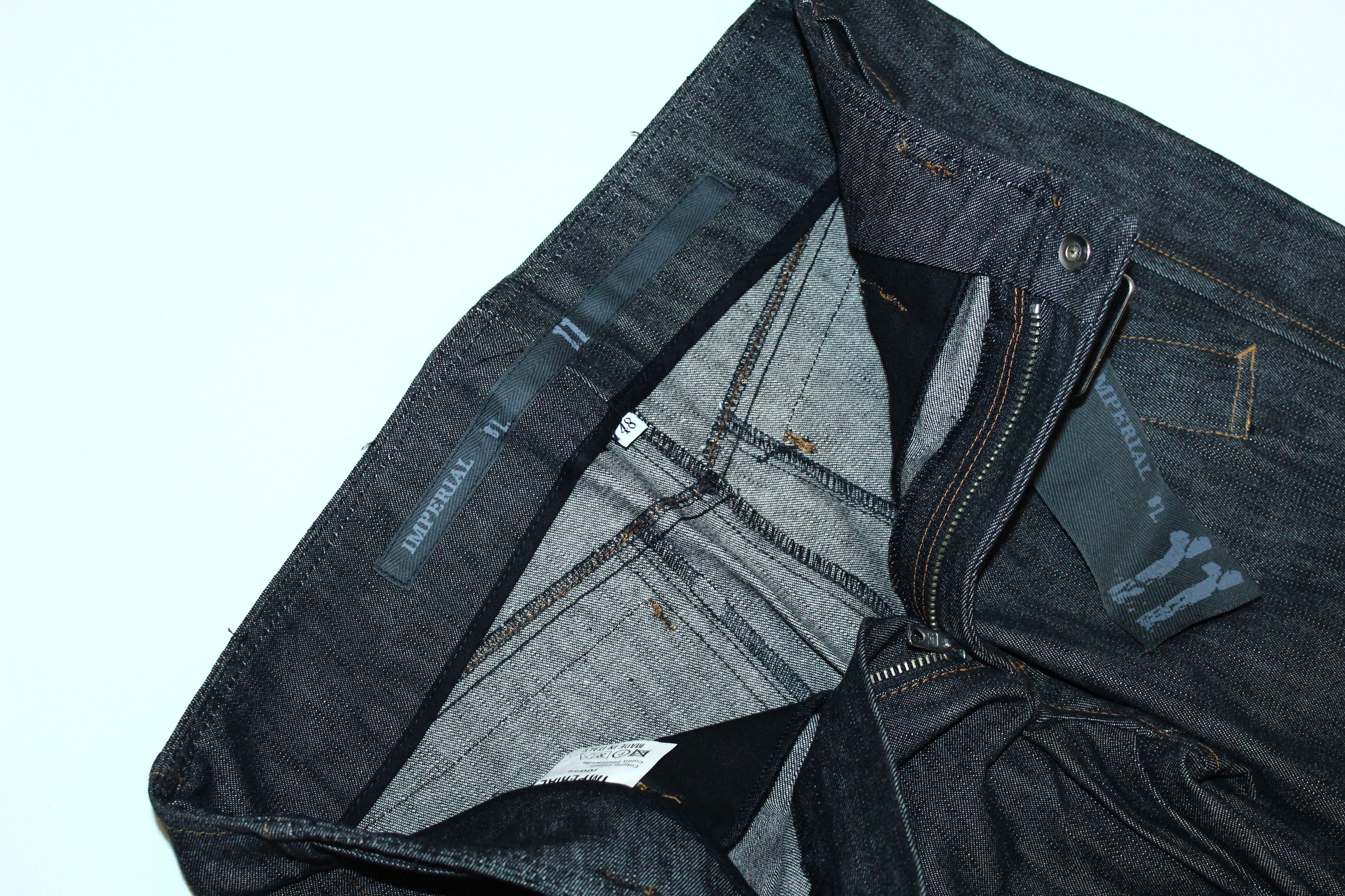Japanese Brand 💥Imperial Italy Black Raw Denim 14.25oz Biker Jeans Size US 34 / EU 50 - 5 Thumbnail