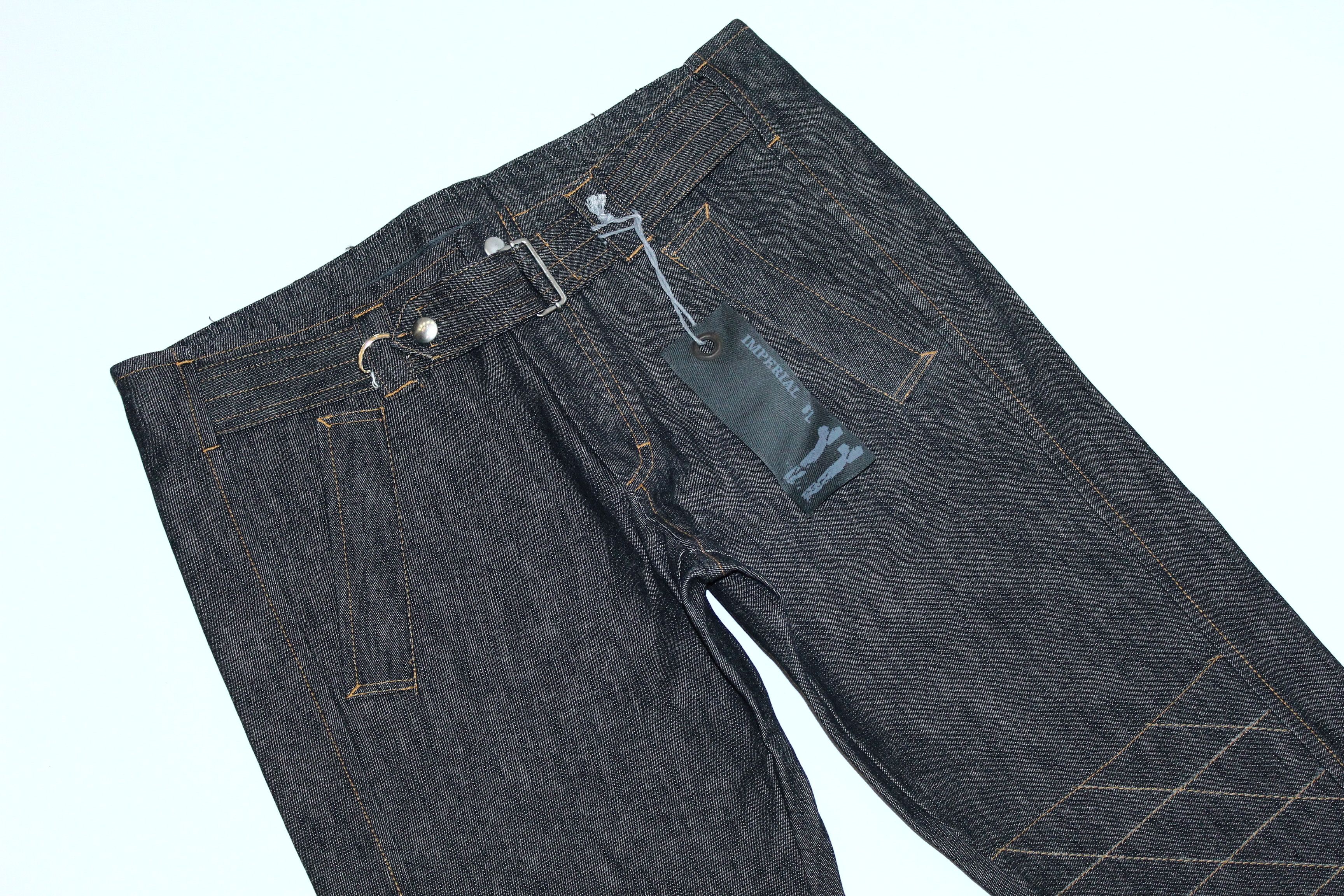 Japanese Brand 💥Imperial Italy Black Raw Denim 14.25oz Biker Jeans Size US 34 / EU 50 - 4 Thumbnail