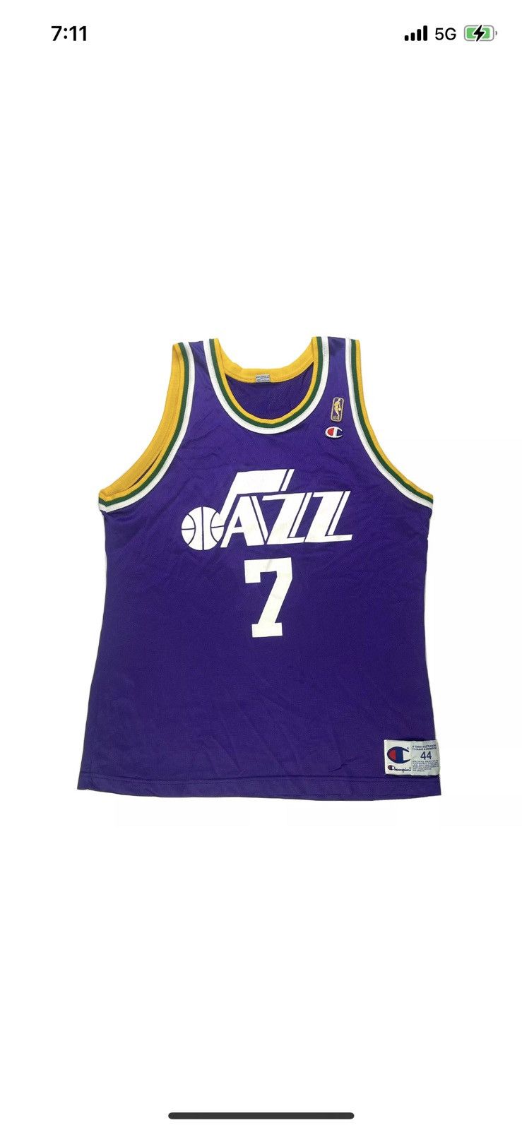 Champion × NBA × Vintage RARE 90’s Utah Jazz Pistol Pete Maravich #7 Jersey Size 44 Size US L / EU 52-54 / 3 - 1 Thumbnail