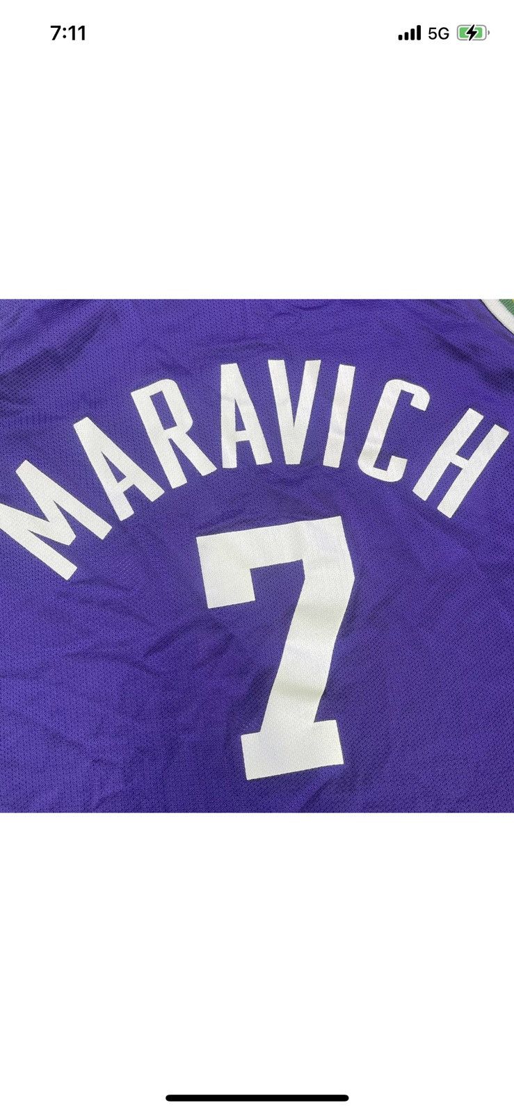 Champion × NBA × Vintage RARE 90’s Utah Jazz Pistol Pete Maravich #7 Jersey Size 44 Size US L / EU 52-54 / 3 - 8 Thumbnail