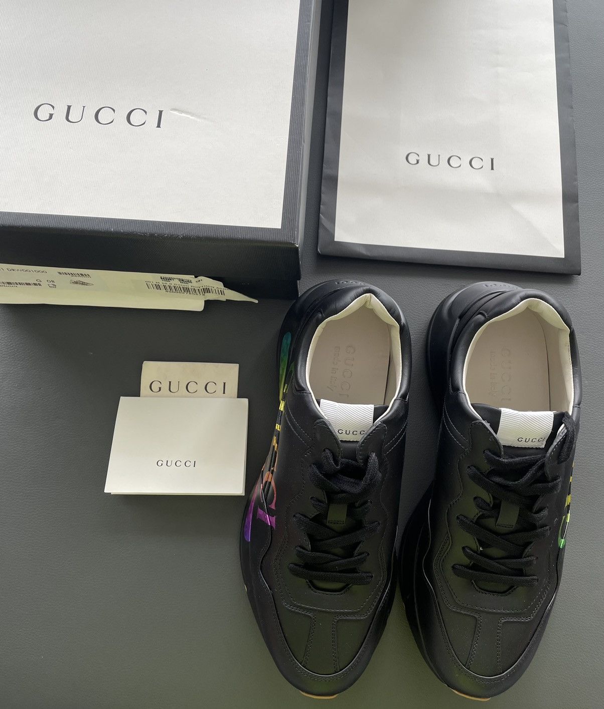 Gucci Rare Limited Edition Brand New Rhyton Logo Leather Sneaker Size US 9 / EU 42 - 16 Thumbnail