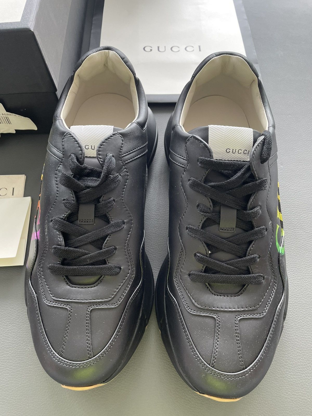 Gucci Rare Limited Edition Brand New Rhyton Logo Leather Sneaker Size US 9 / EU 42 - 8 Thumbnail