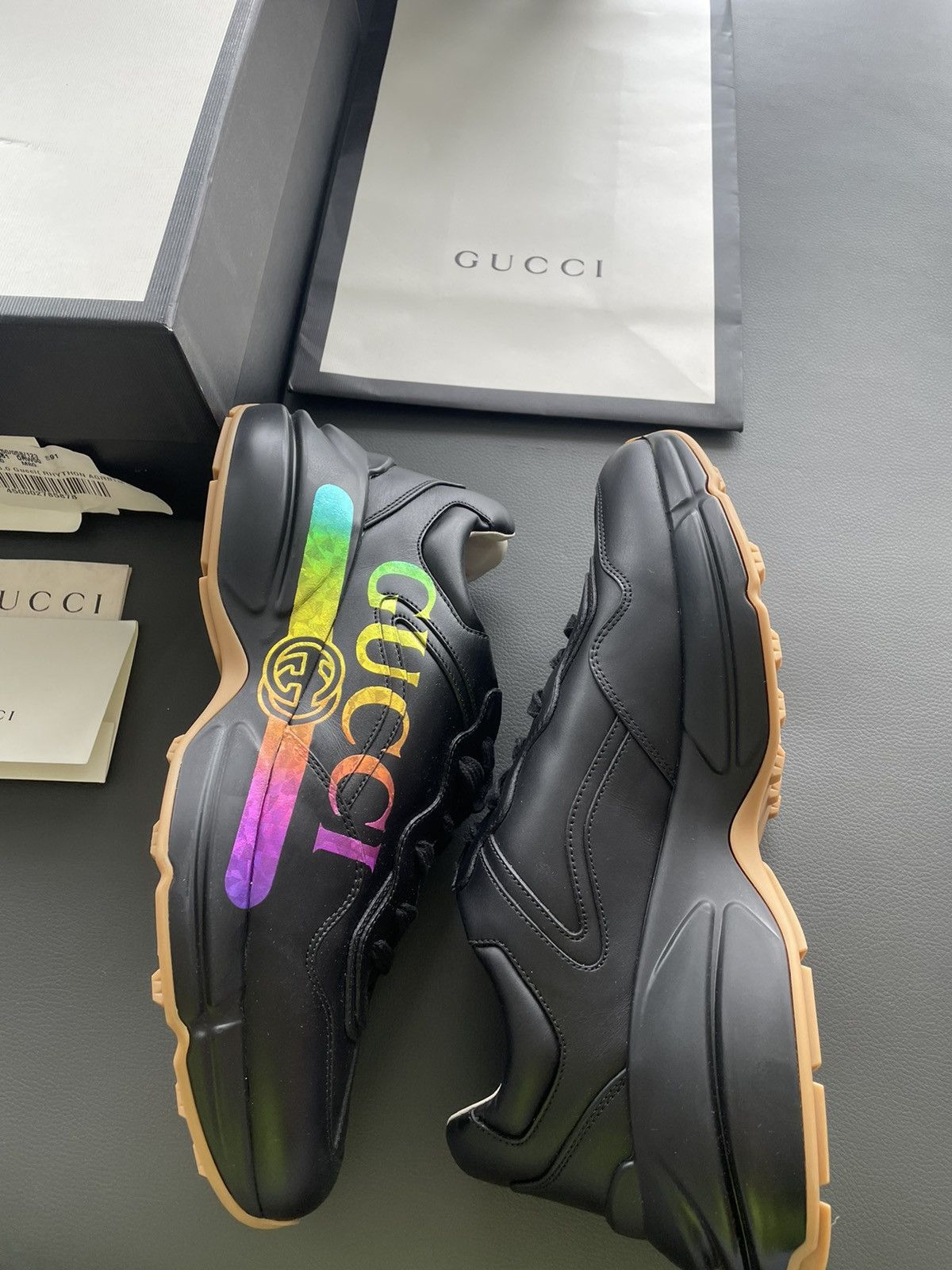 Gucci Rare Limited Edition Brand New Rhyton Logo Leather Sneaker Size US 9 / EU 42 - 18 Thumbnail