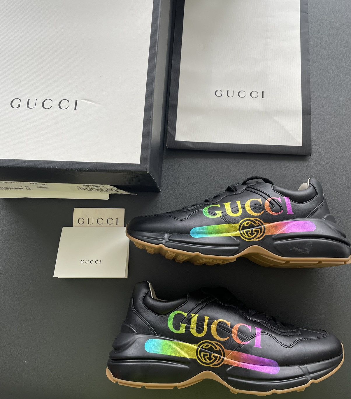 Gucci Rare Limited Edition Brand New Rhyton Logo Leather Sneaker Size US 9 / EU 42 - 1 Thumbnail