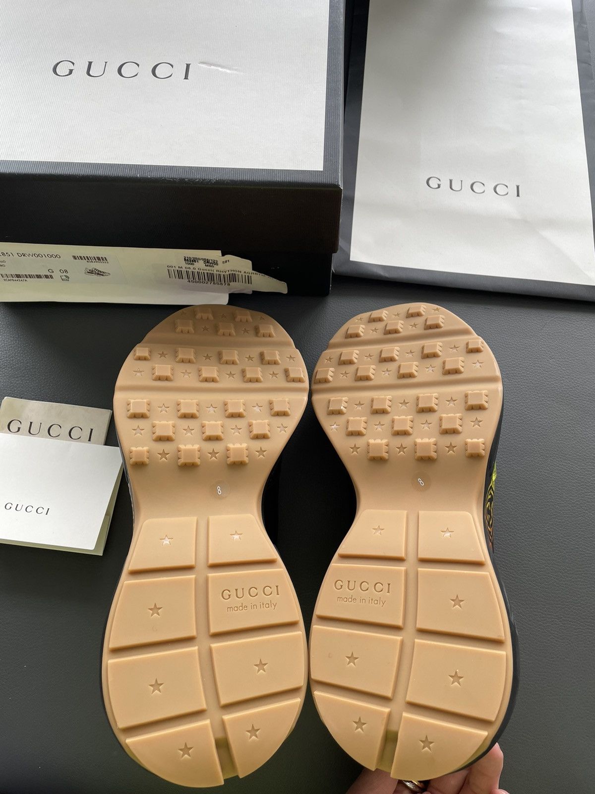 Gucci Rare Limited Edition Brand New Rhyton Logo Leather Sneaker Size US 9 / EU 42 - 5 Thumbnail