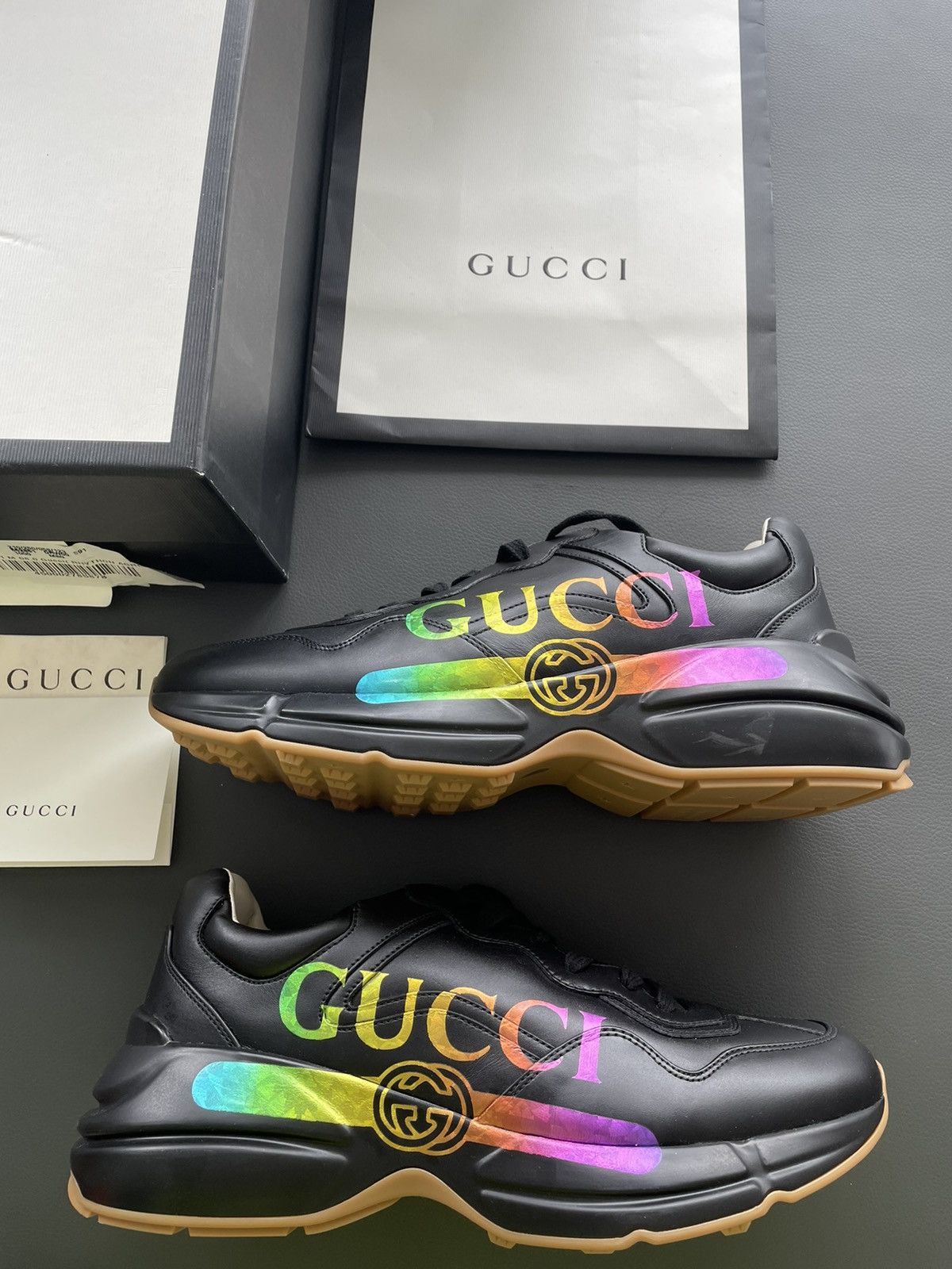 Gucci Rare Limited Edition Brand New Rhyton Logo Leather Sneaker Size US 9 / EU 42 - 19 Thumbnail