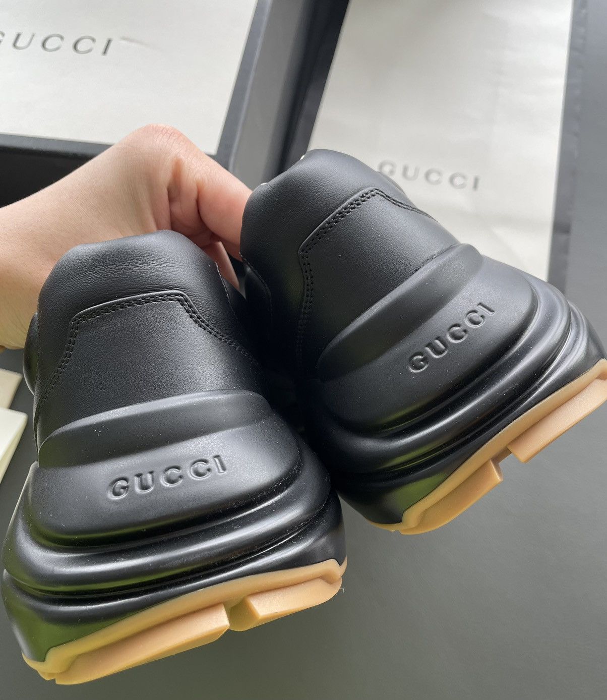Gucci Rare Limited Edition Brand New Rhyton Logo Leather Sneaker Size US 9 / EU 42 - 6 Thumbnail