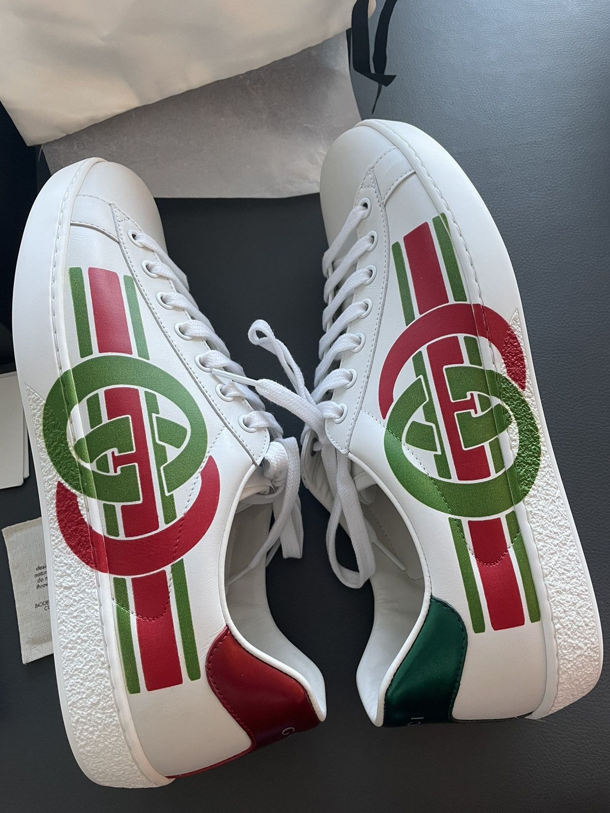 Gucci Brand NEW Iconic Interlocking GG Logo Leather ACE Sneaker Size US 9 / EU 42 - 3 Thumbnail