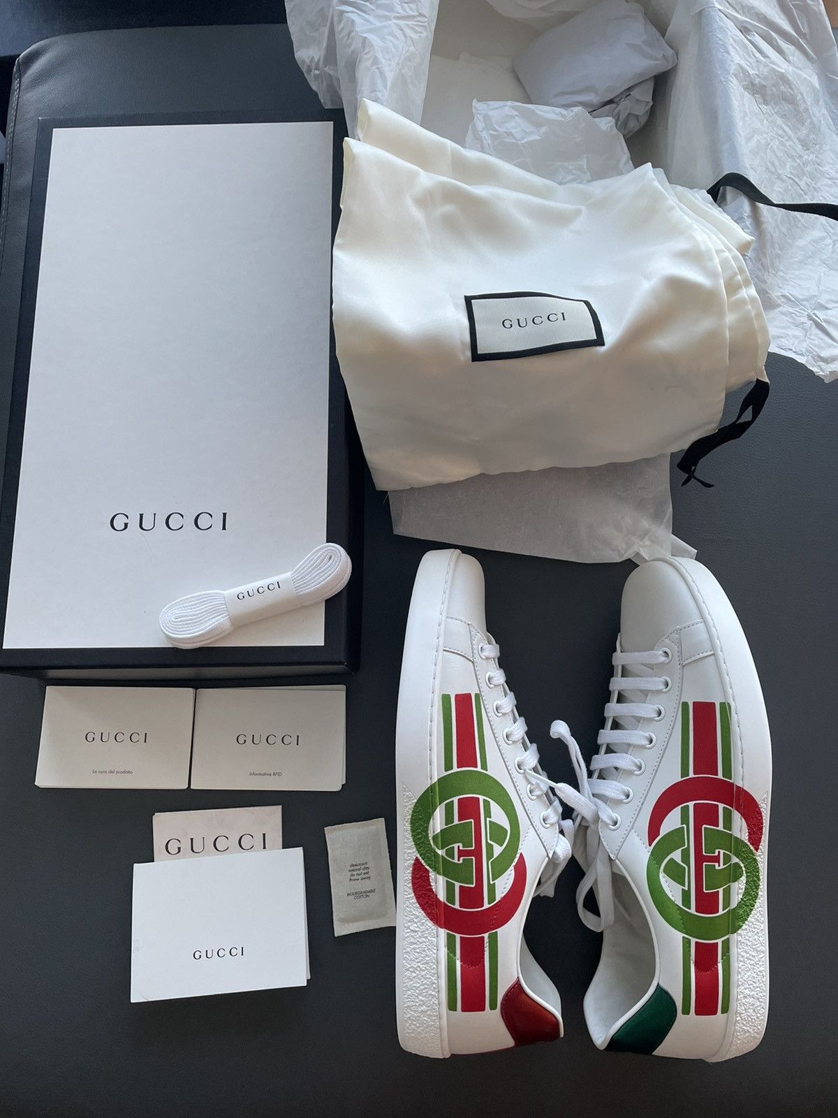 Gucci Brand NEW Iconic Interlocking GG Logo Leather ACE Sneaker Size US 9 / EU 42 - 15 Thumbnail