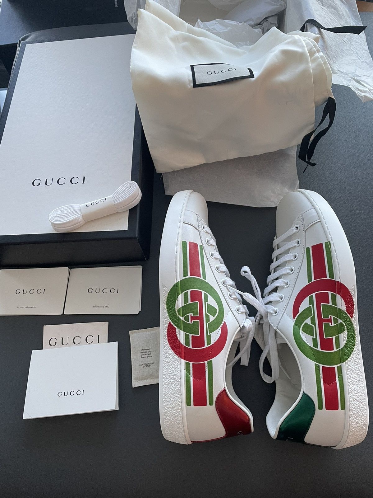 Gucci Brand NEW Iconic Interlocking GG Logo Leather ACE Sneaker Size US 9 / EU 42 - 16 Thumbnail