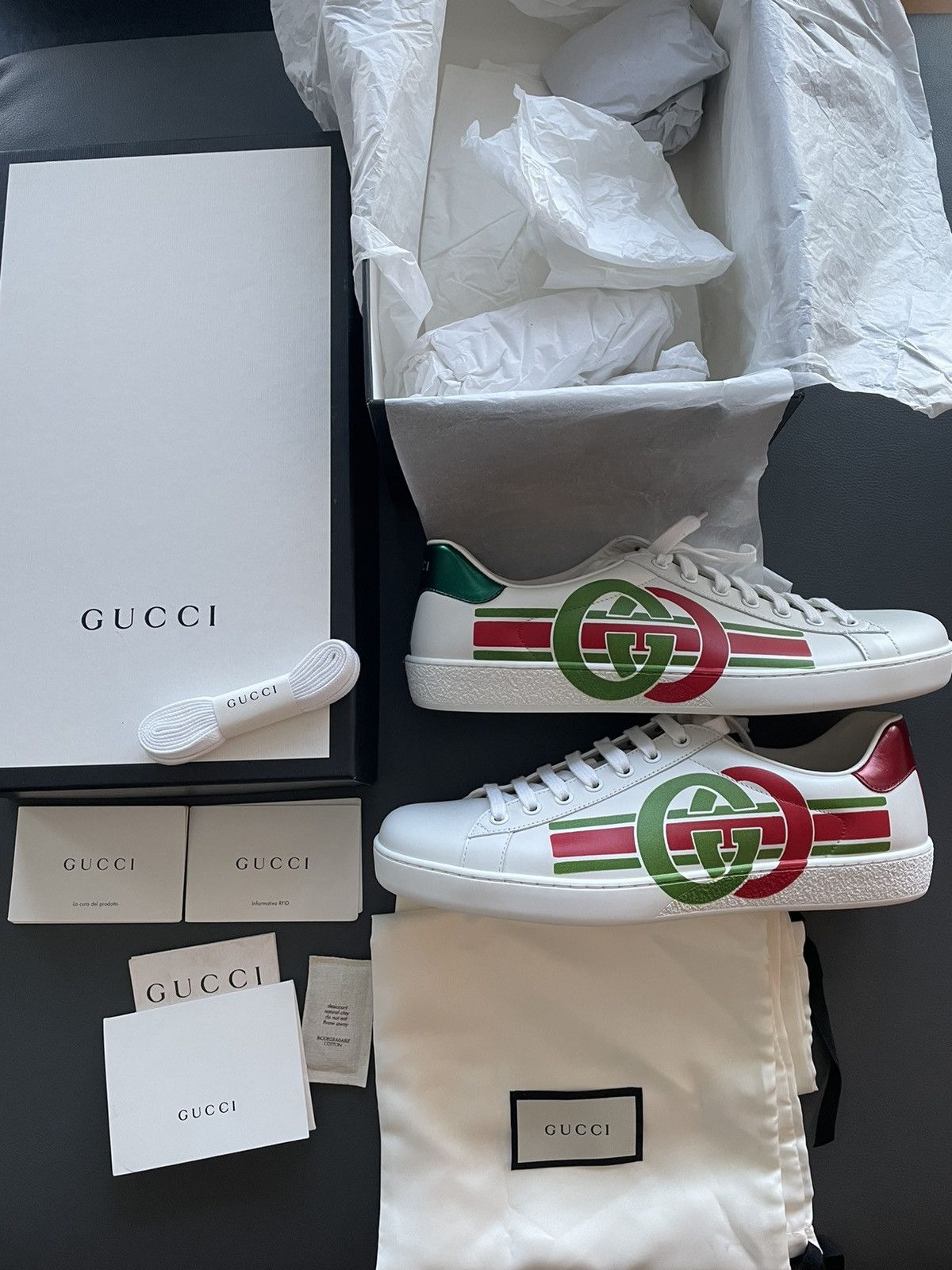 Gucci Brand NEW Iconic Interlocking GG Logo Leather ACE Sneaker Size US 9 / EU 42 - 12 Thumbnail