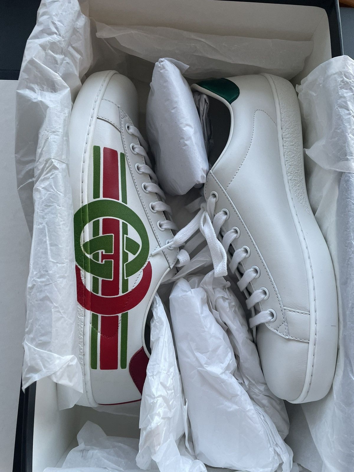 Gucci Brand NEW Iconic Interlocking GG Logo Leather ACE Sneaker Size US 9 / EU 42 - 9 Thumbnail