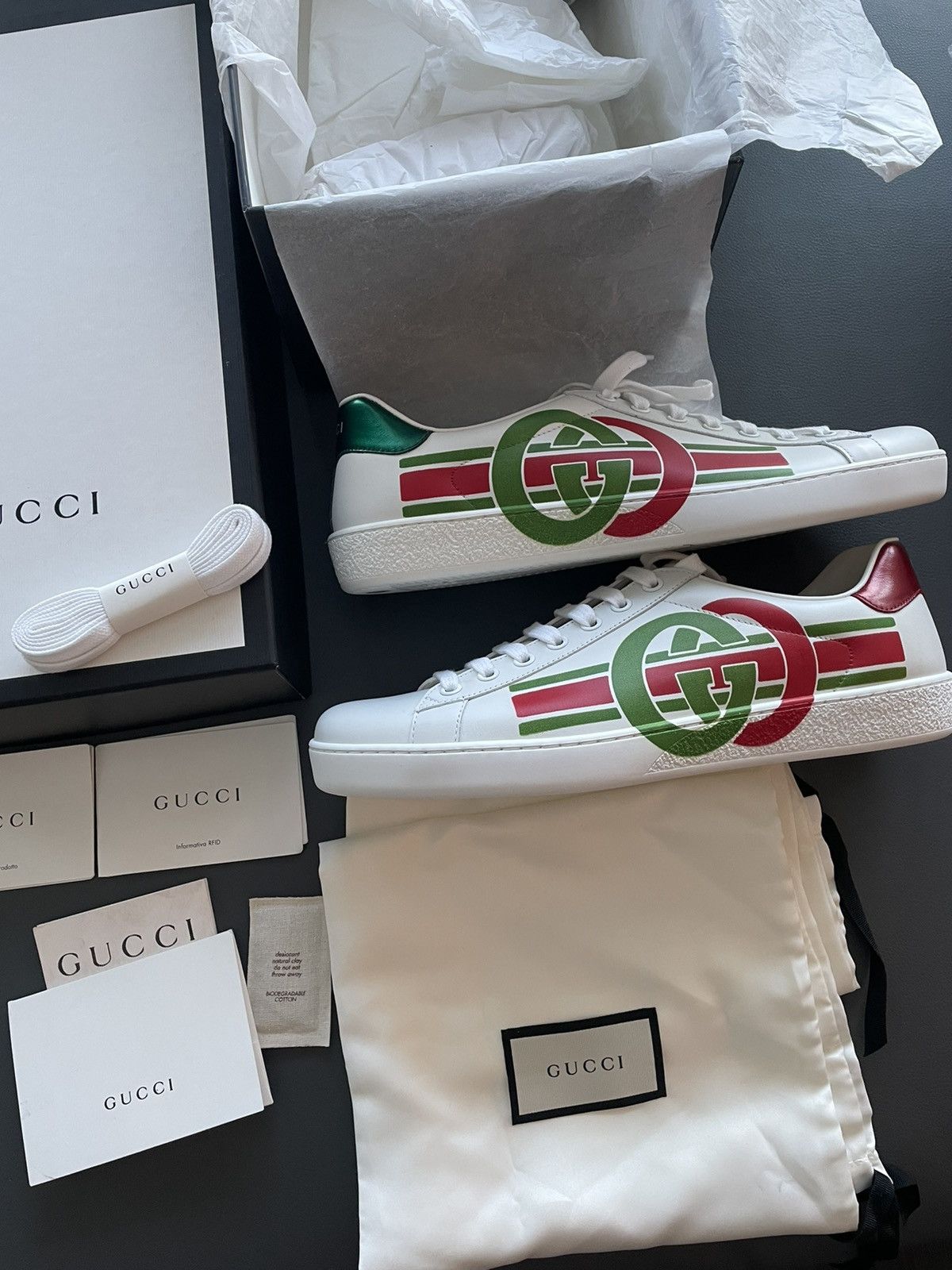 Gucci Brand NEW Iconic Interlocking GG Logo Leather ACE Sneaker Size US 9 / EU 42 - 13 Thumbnail