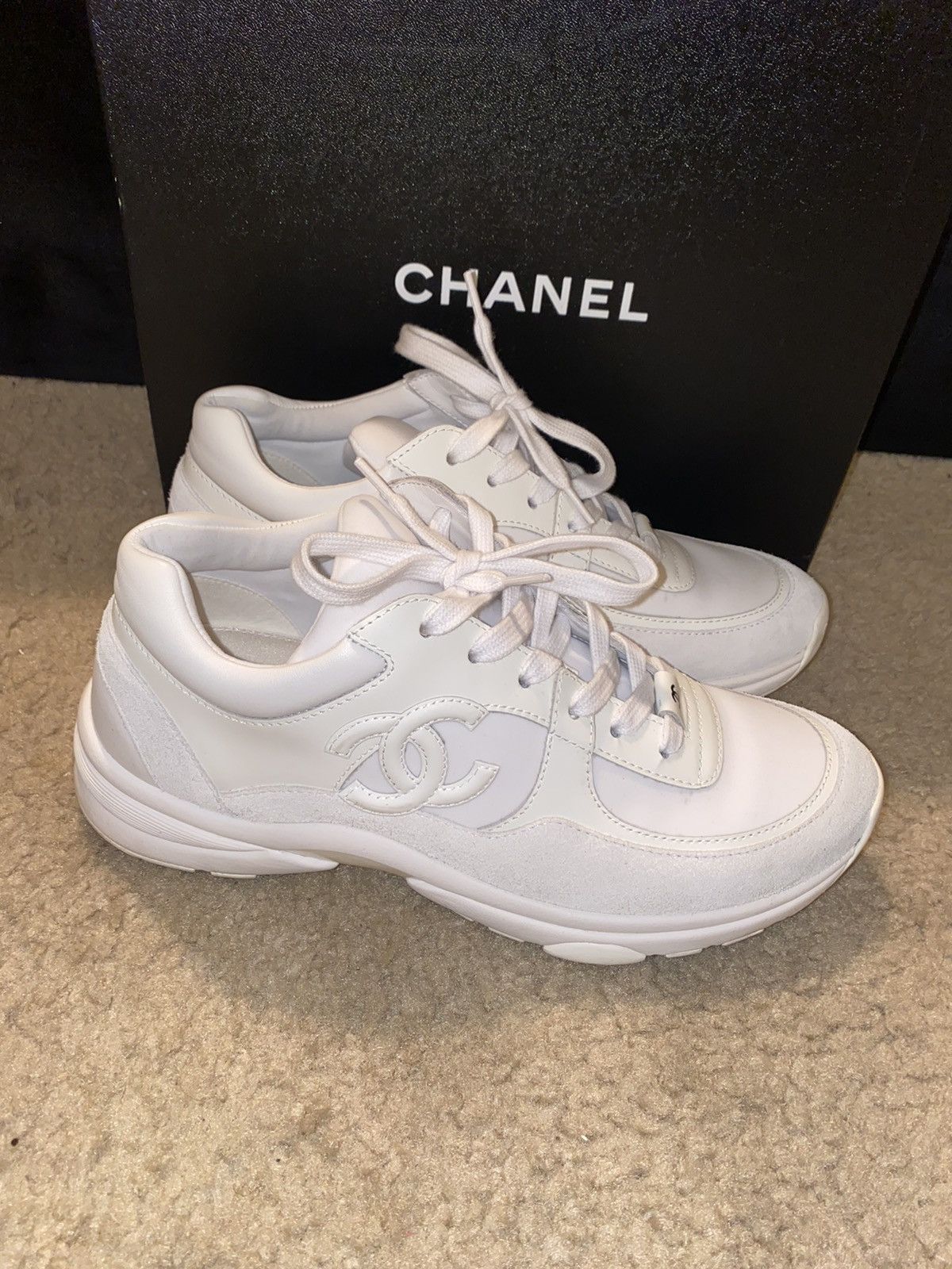Chanel white chanel sneakers Grailed