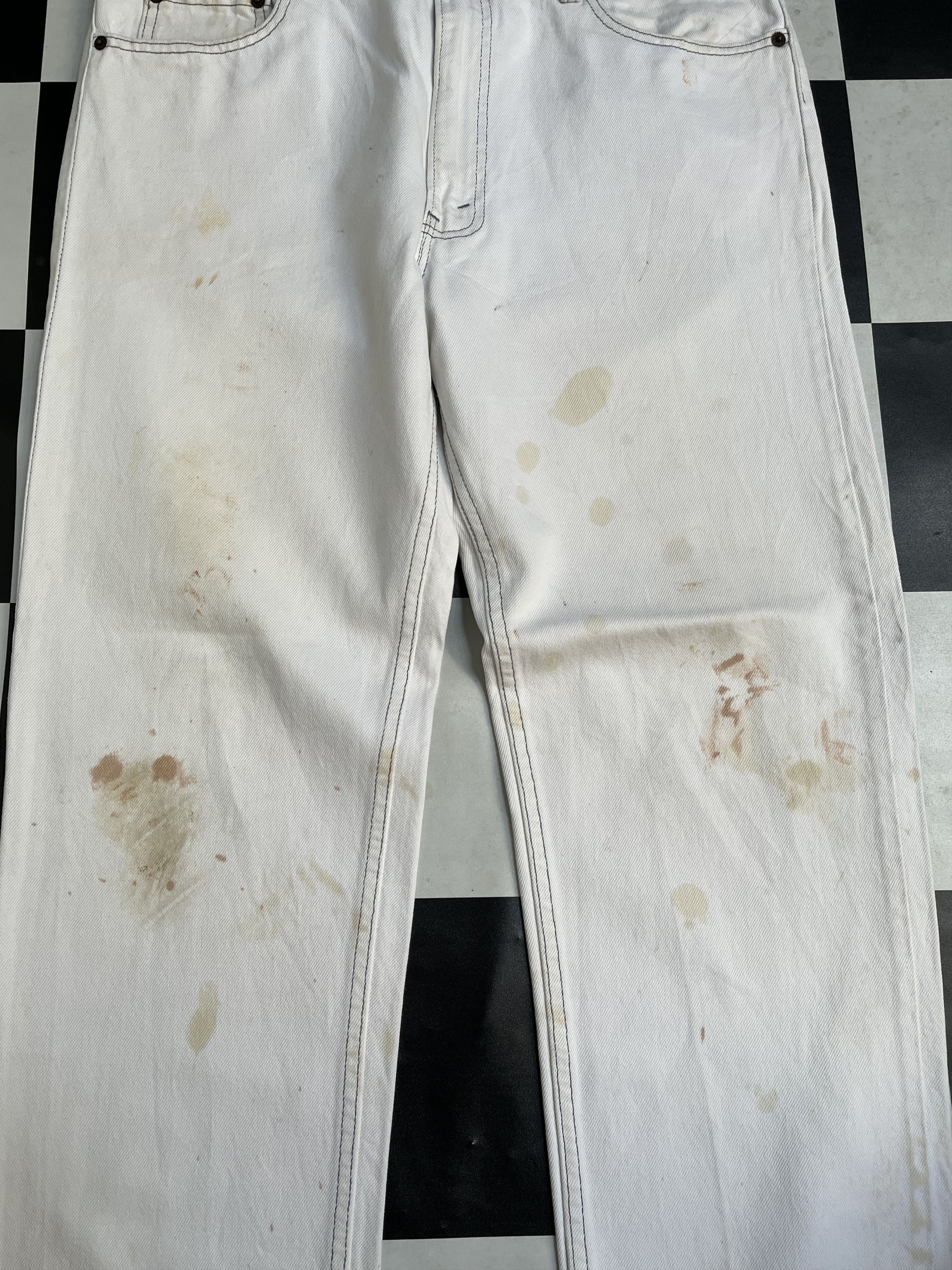 Levi's Vintage Levis 505 White Jeans Made in usa - L248 Size US 36 / EU 52 - 3 Thumbnail