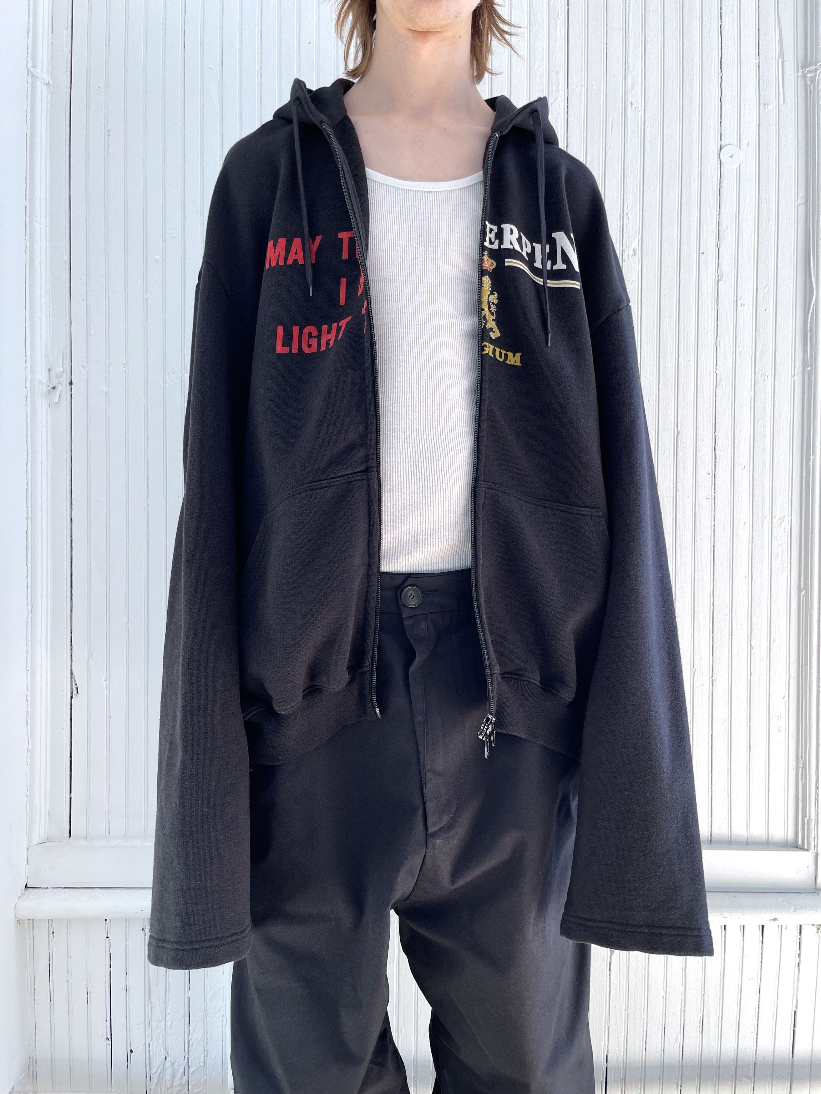 Vetements Demna Gvasalia FW17 Split Graphic Zip Hoodie NWT