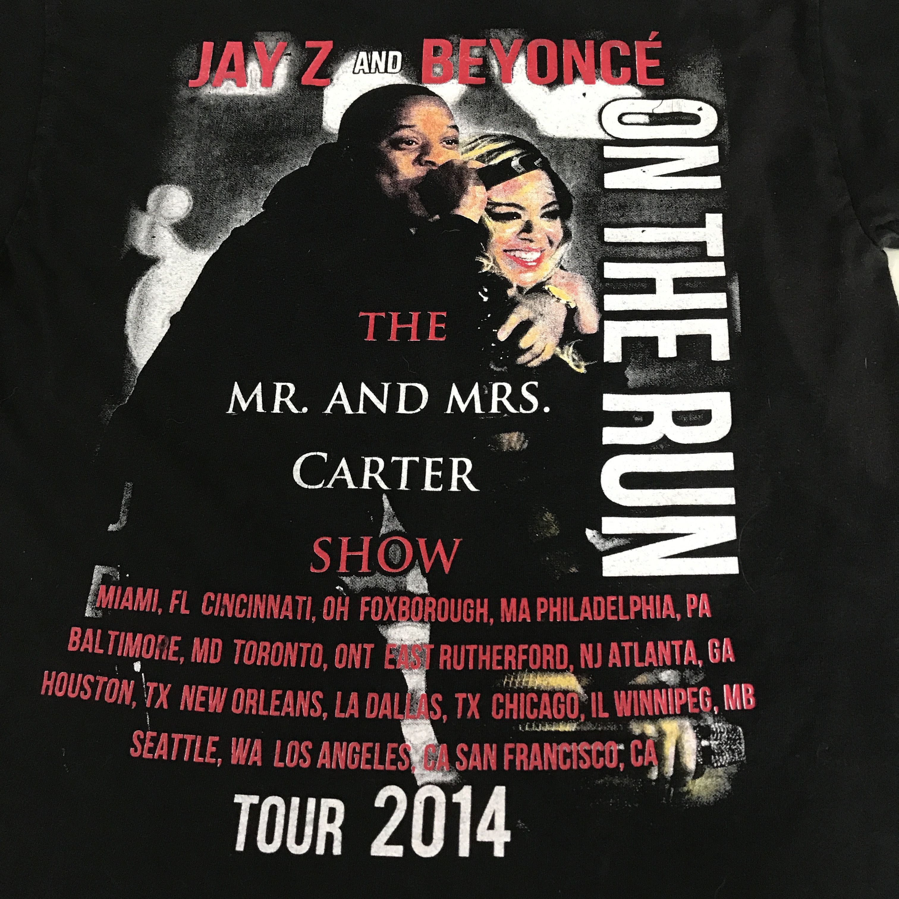 Beyonce 2014 Beyonce and Jay Z On The Run Tour Tee Shirt Rap hiphop Size US S / EU 44-46 / 1 - 5 Thumbnail