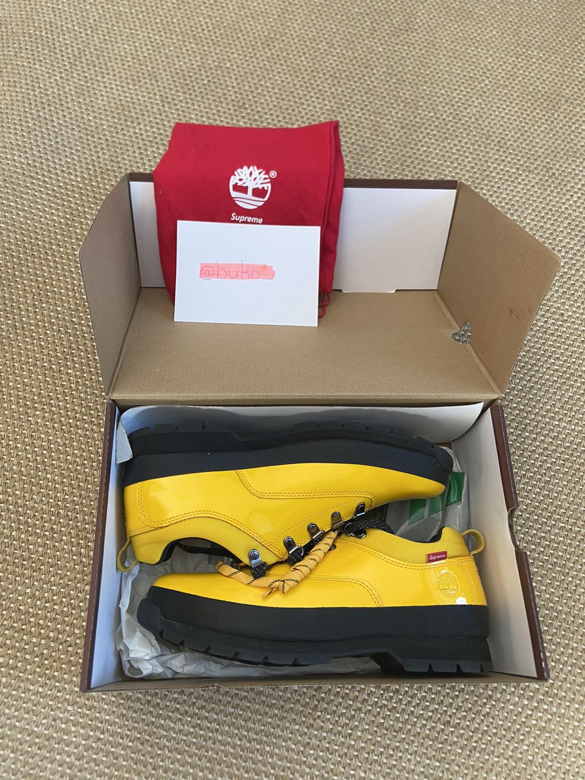 Timberland Euro Hiker Low Supreme Patent Leather Yellow