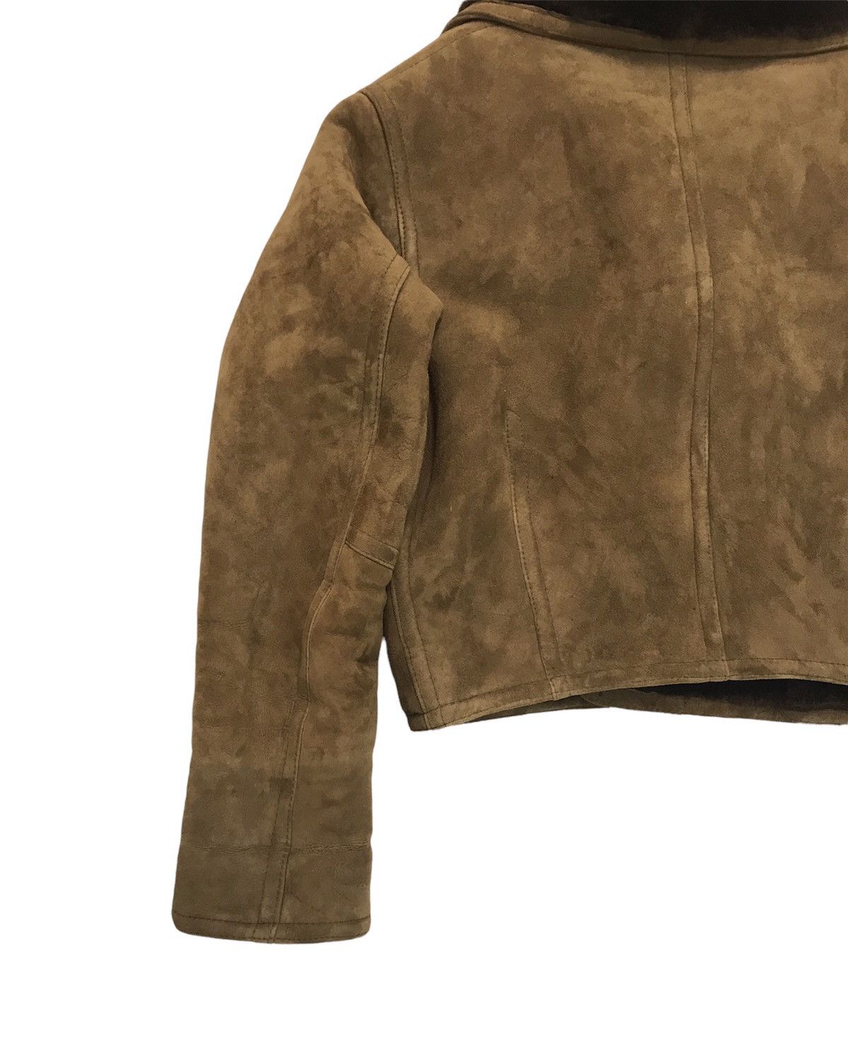 Beams Plus LEATHER WORK EXCLUSIVE BEAM CROPPED DOUBLE BREASTED JACKET Size US M / EU 48-50 / 2 - 10 Thumbnail