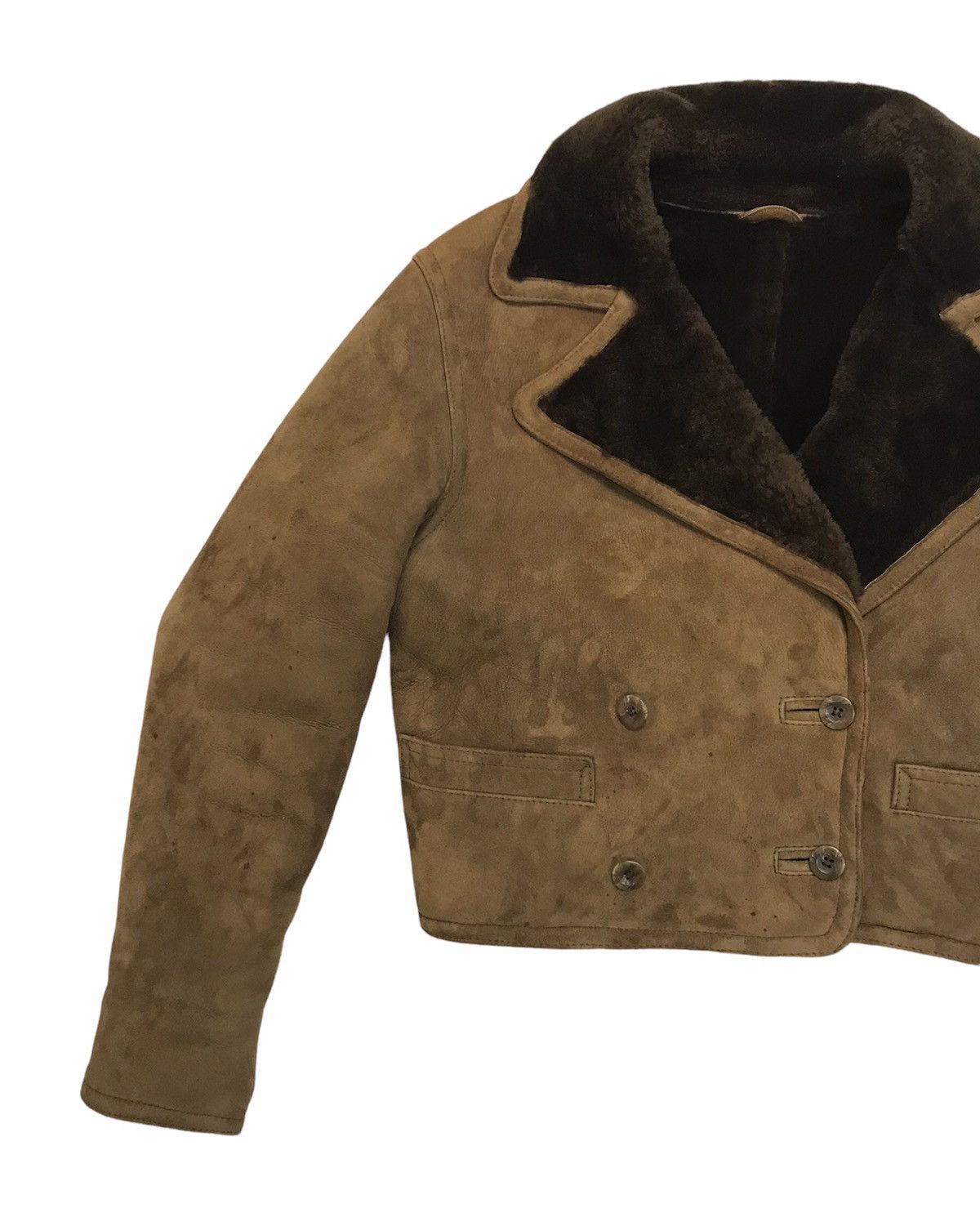 Beams Plus LEATHER WORK EXCLUSIVE BEAM CROPPED DOUBLE BREASTED JACKET Size US M / EU 48-50 / 2 - 3 Thumbnail