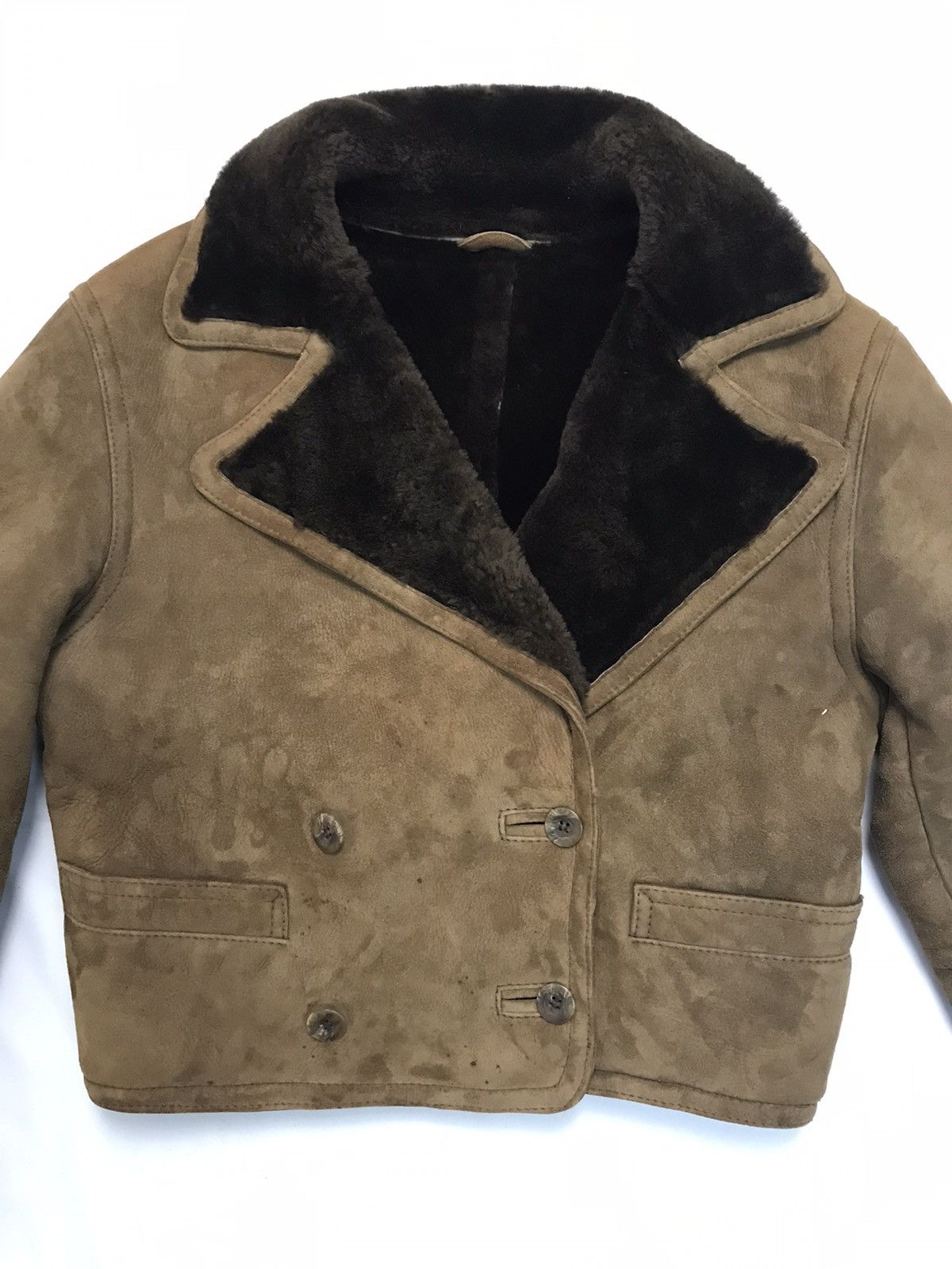 Beams Plus LEATHER WORK EXCLUSIVE BEAM CROPPED DOUBLE BREASTED JACKET Size US M / EU 48-50 / 2 - 5 Thumbnail