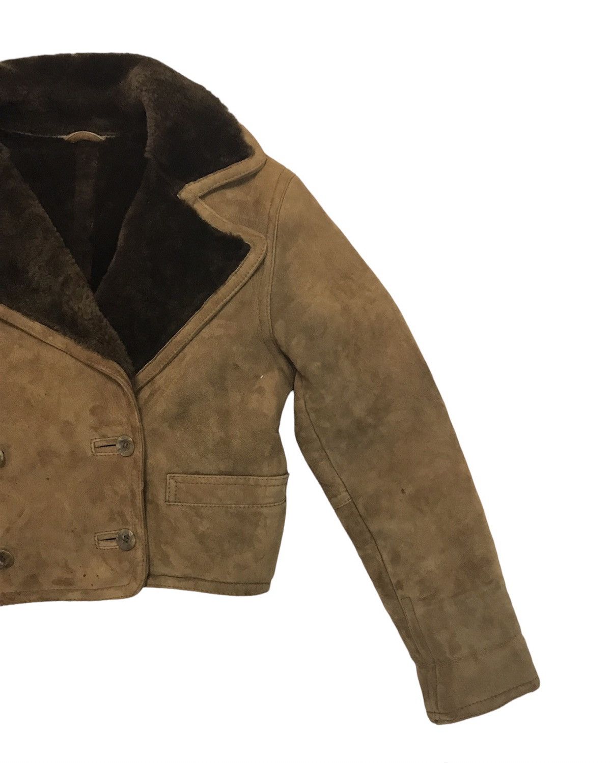 Beams Plus LEATHER WORK EXCLUSIVE BEAM CROPPED DOUBLE BREASTED JACKET Size US M / EU 48-50 / 2 - 4 Thumbnail