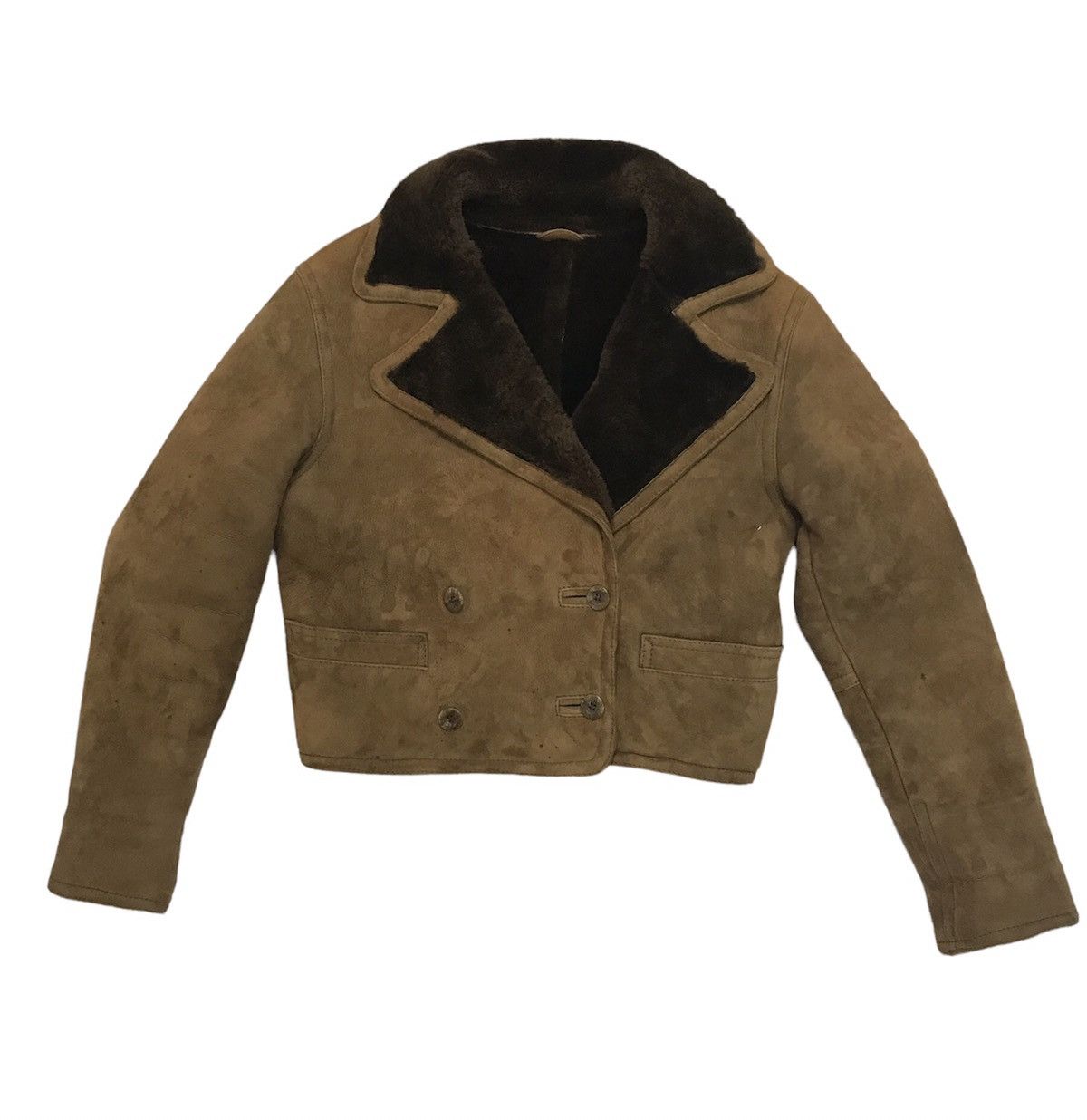 Beams Plus LEATHER WORK EXCLUSIVE BEAM CROPPED DOUBLE BREASTED JACKET Size US M / EU 48-50 / 2 - 2 Thumbnail