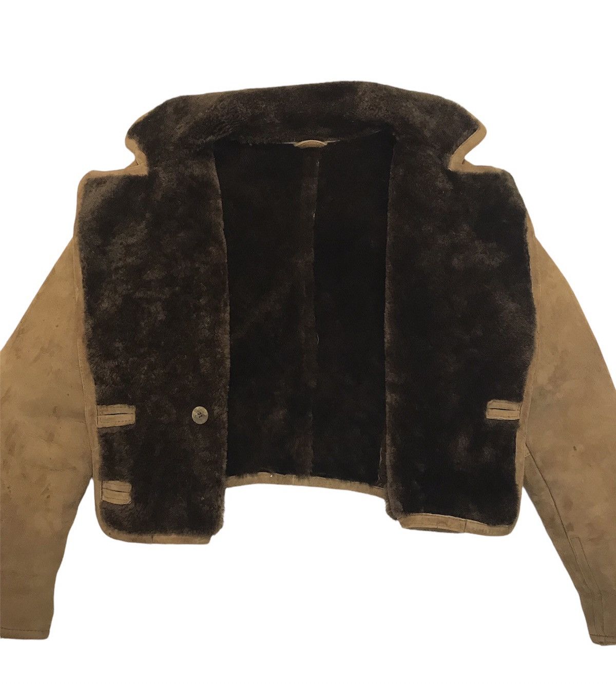 Beams Plus LEATHER WORK EXCLUSIVE BEAM CROPPED DOUBLE BREASTED JACKET Size US M / EU 48-50 / 2 - 7 Thumbnail