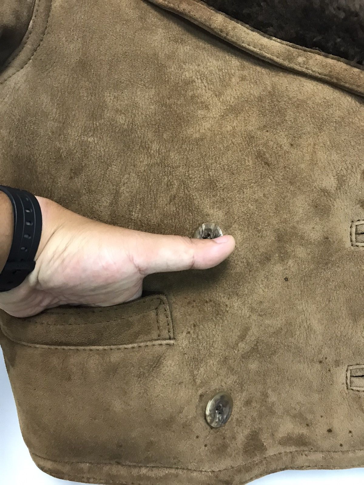 Beams Plus LEATHER WORK EXCLUSIVE BEAM CROPPED DOUBLE BREASTED JACKET Size US M / EU 48-50 / 2 - 6 Thumbnail