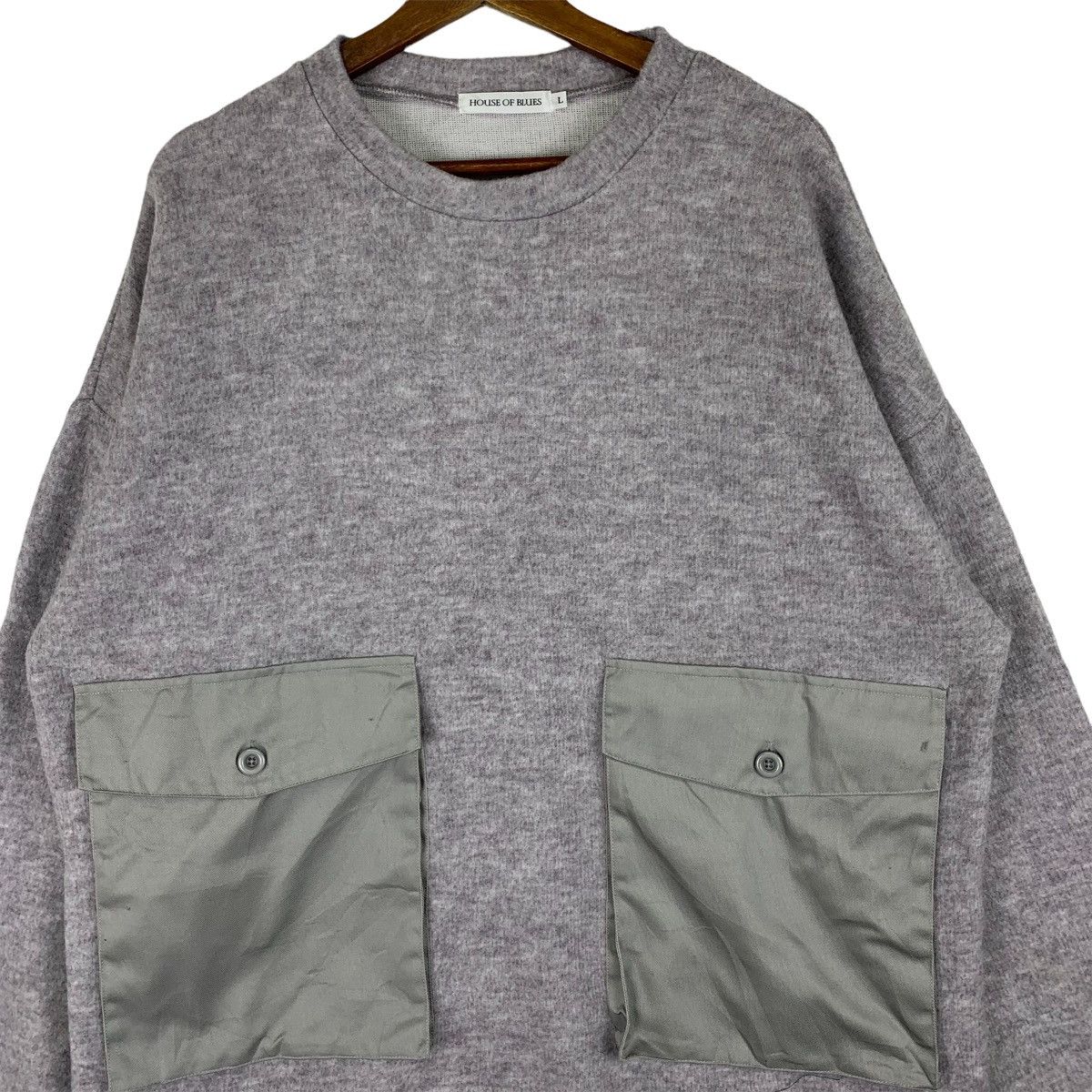 Japanese Brand House Of Blues Two Pocket Crewneck Sweatshirt Size US L / EU 52-54 / 3 - 2 Thumbnail