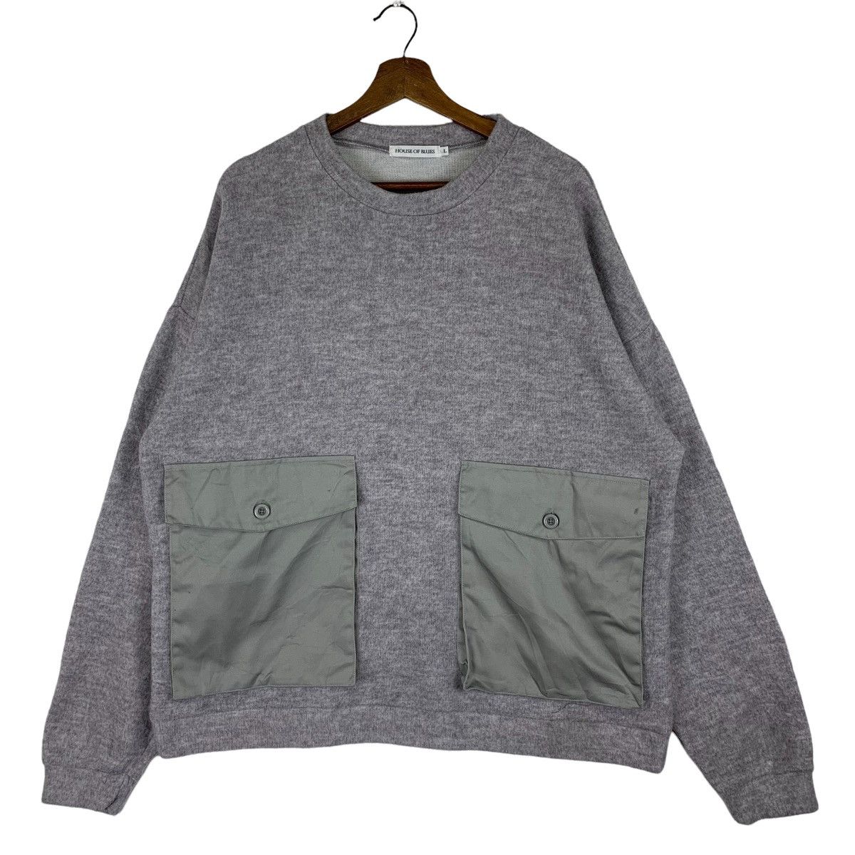 Japanese Brand House Of Blues Two Pocket Crewneck Sweatshirt Size US L / EU 52-54 / 3 - 1 Thumbnail