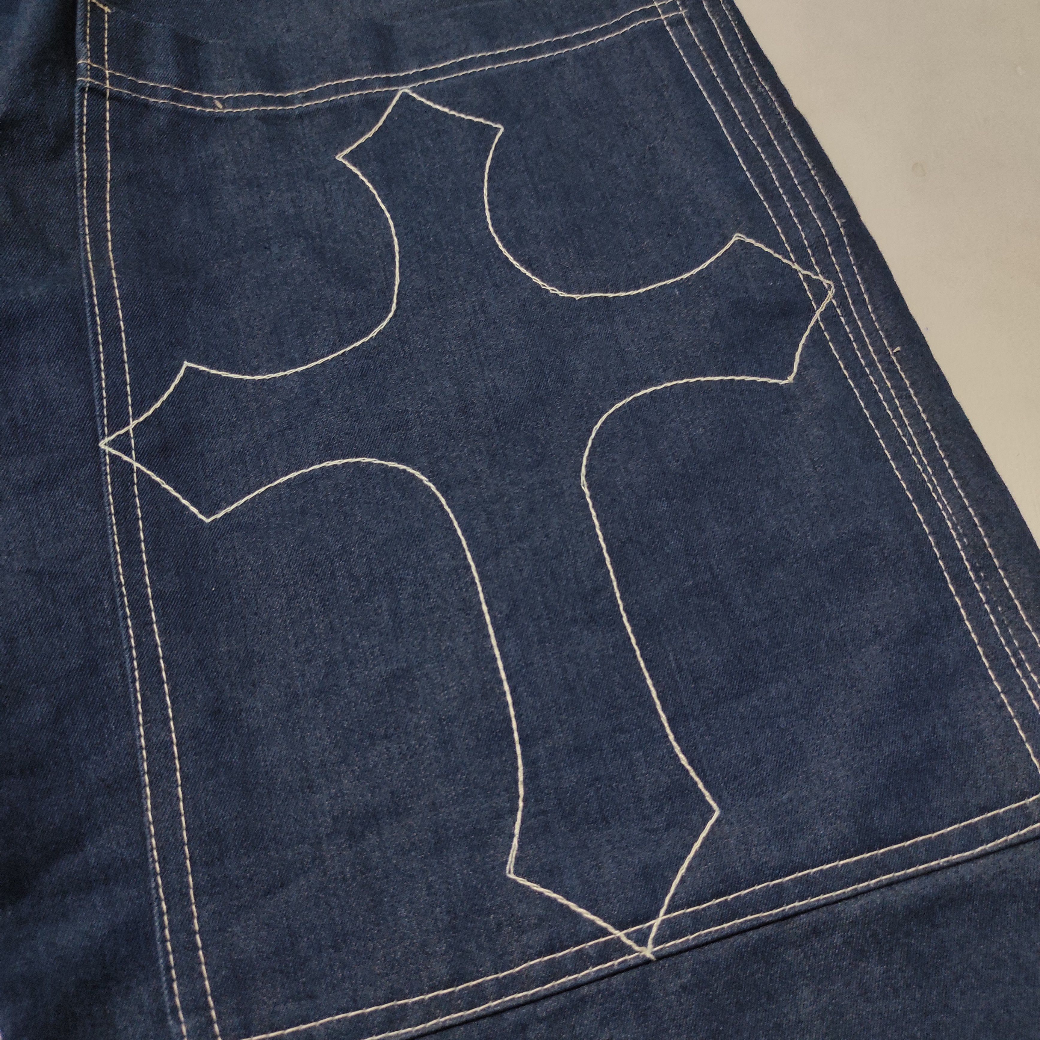 Japanese Brand Custom Denim Jeans Baggy bootcut nice design Size US 27 - 3 Thumbnail
