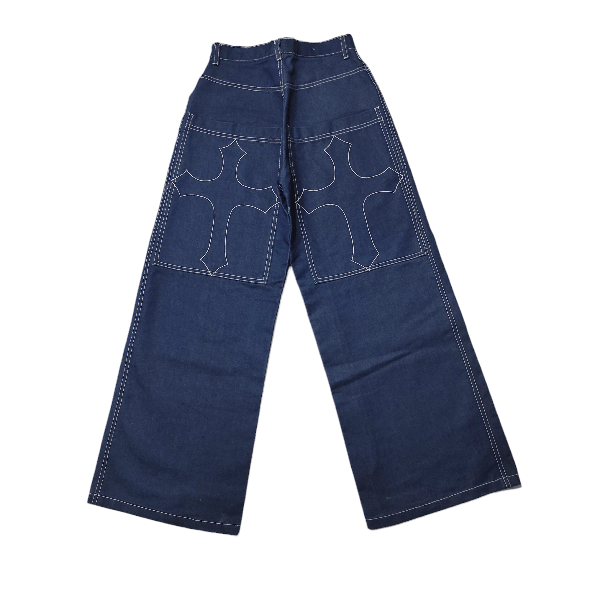 Japanese Brand Custom Denim Jeans Baggy bootcut nice design Size US 27 - 1 Thumbnail