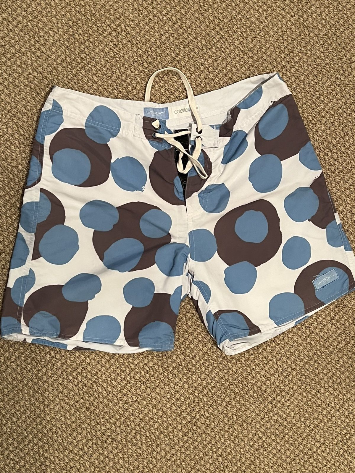 Colette × Saturdays NYC Colette x Saturdays Blue/Gray Polka Dot Shorts/Trunks Size US 30 / EU 46 - 1 Thumbnail