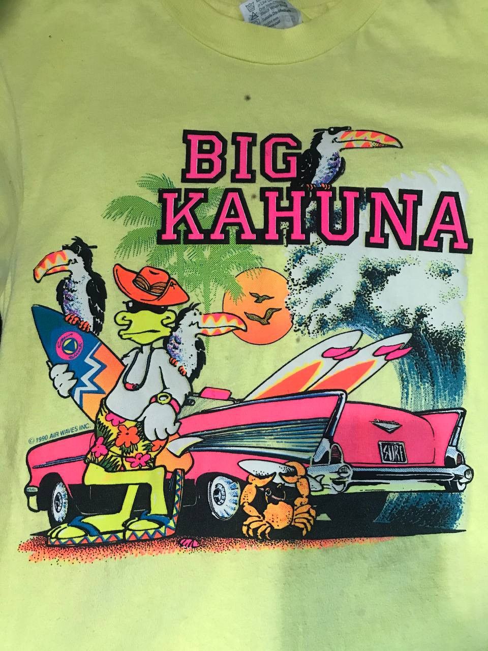 Vintage Big Kahuna 1990 American vintage streetwear yellow tee Size US S / EU 44-46 / 1 - 3 Thumbnail