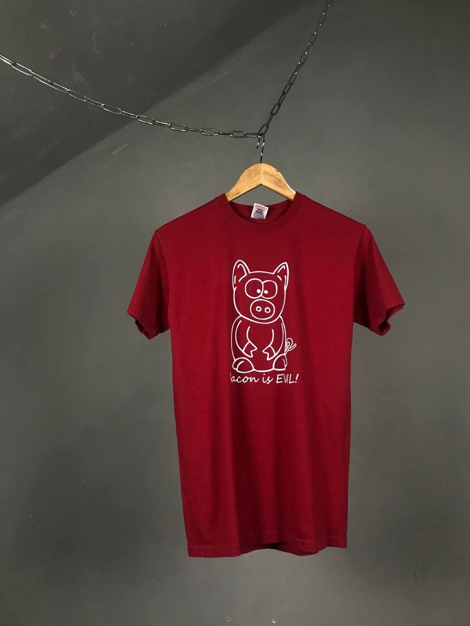Vintage Bacon is Evil vintage streetwear animal humor tee Size US S / EU 44-46 / 1 - 1 Thumbnail