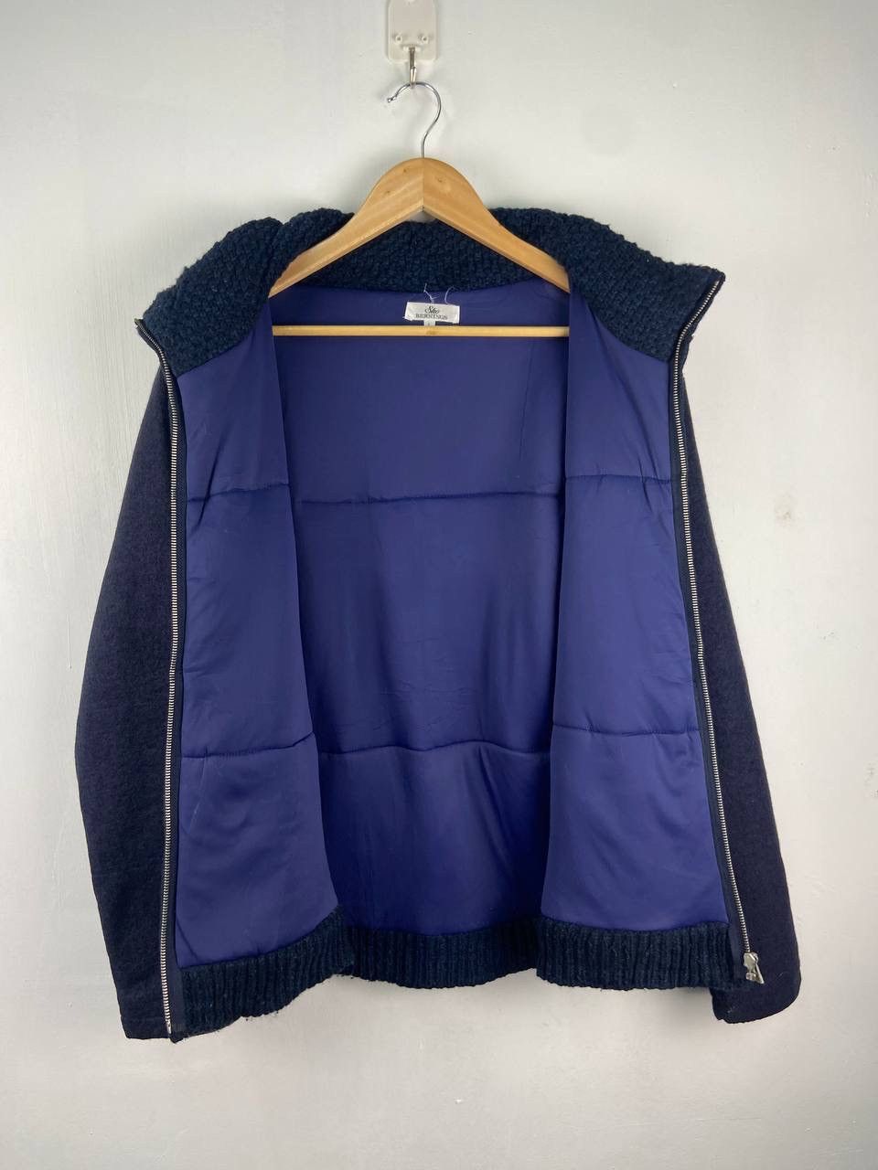 Vintage Vintage Japanese Cable Knitt Varsity Jacket Size US L / EU 52-54 / 3 - 6 Thumbnail