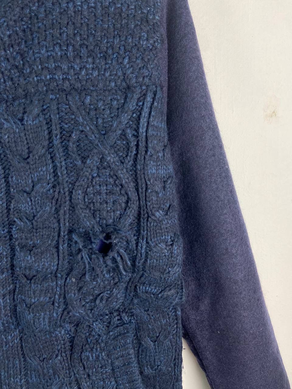 Vintage Vintage Japanese Cable Knitt Varsity Jacket Size US L / EU 52-54 / 3 - 13 Thumbnail
