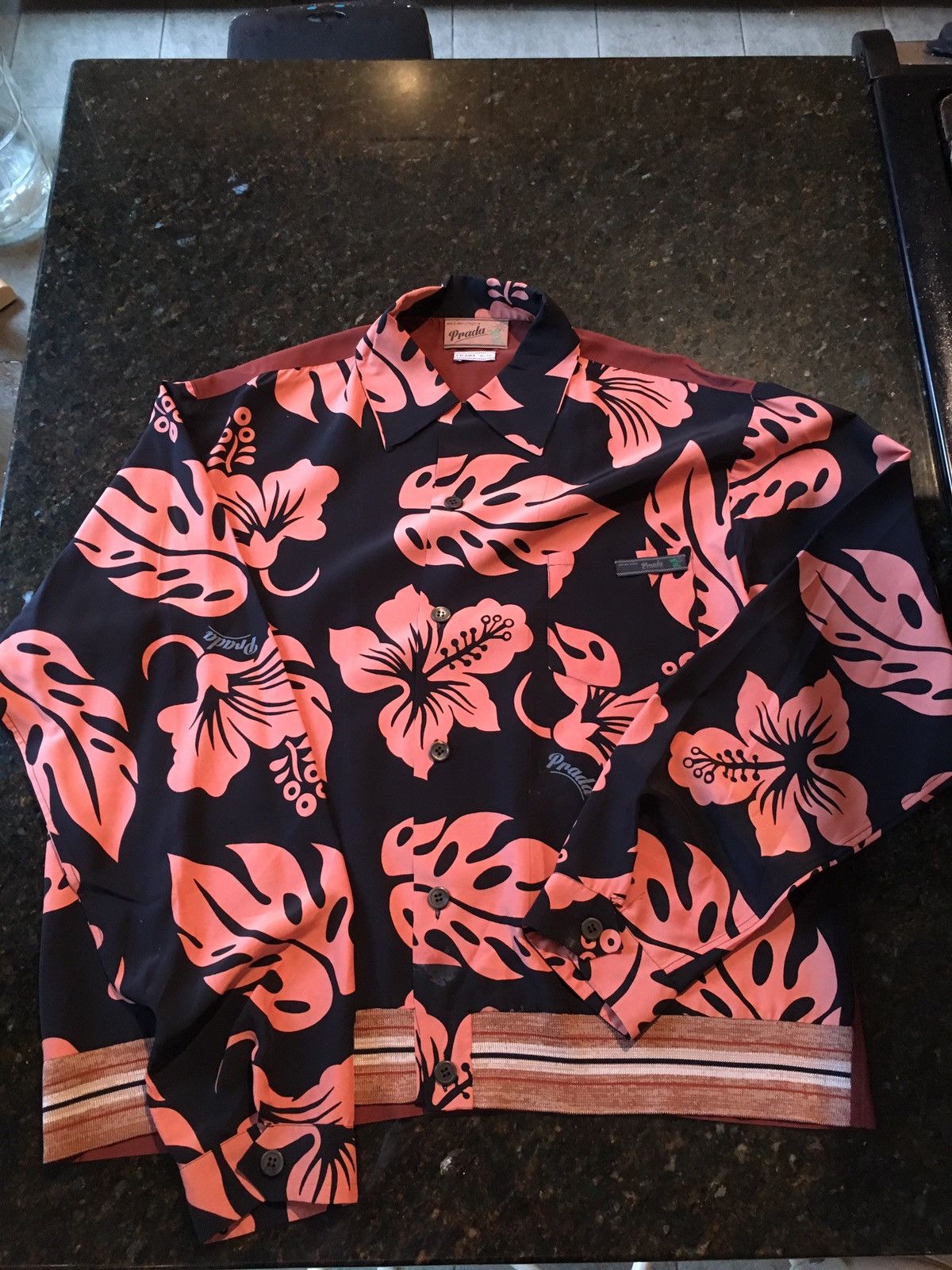 special!!! PRADA 2014ss Hawaiian shirt