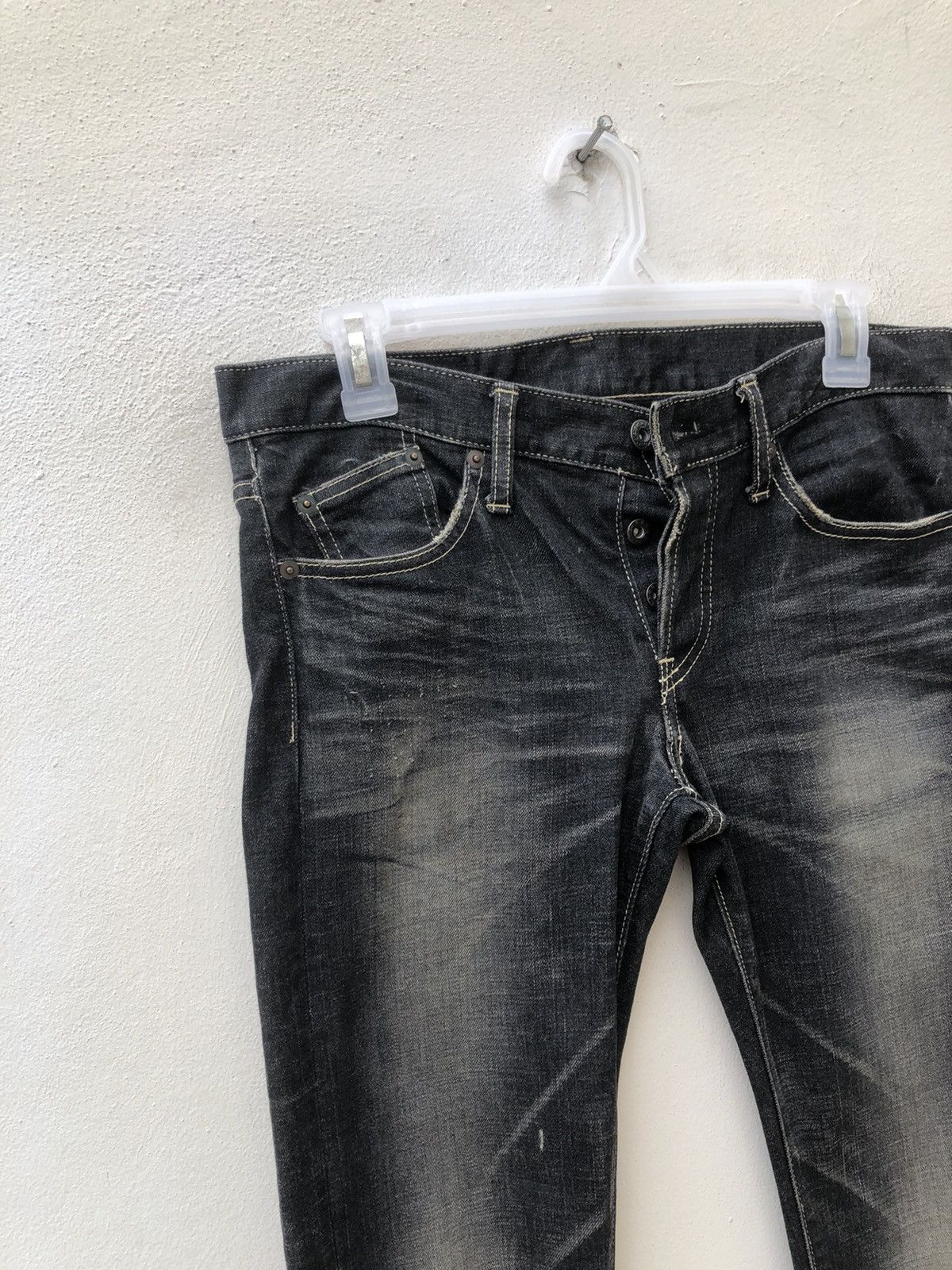 Devilock Vintage Glamb Japan Faded Black Denim Zipper Hem Slim Jeans Size US 30 / EU 46 - 5 Thumbnail