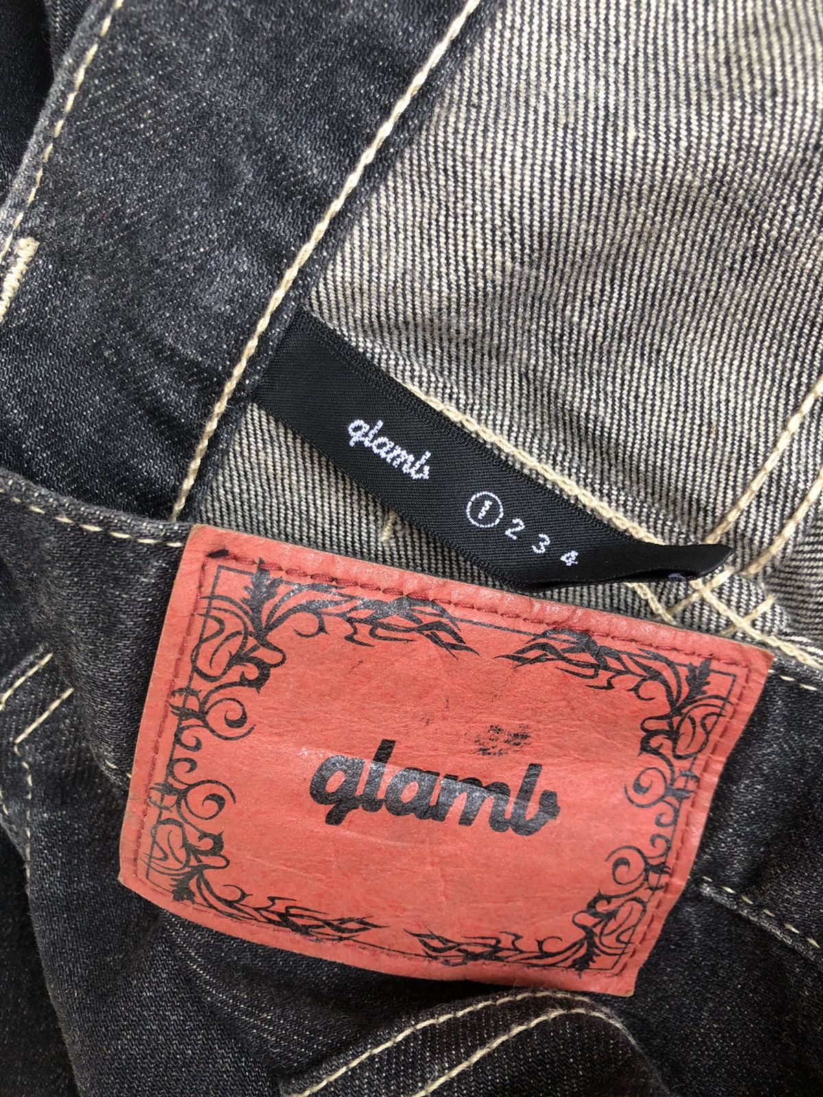 Devilock Vintage Glamb Japan Faded Black Denim Zipper Hem Slim Jeans Size US 30 / EU 46 - 21 Thumbnail