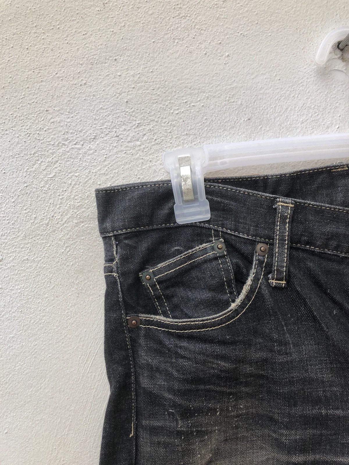 Devilock Vintage Glamb Japan Faded Black Denim Zipper Hem Slim Jeans Size US 30 / EU 46 - 4 Thumbnail