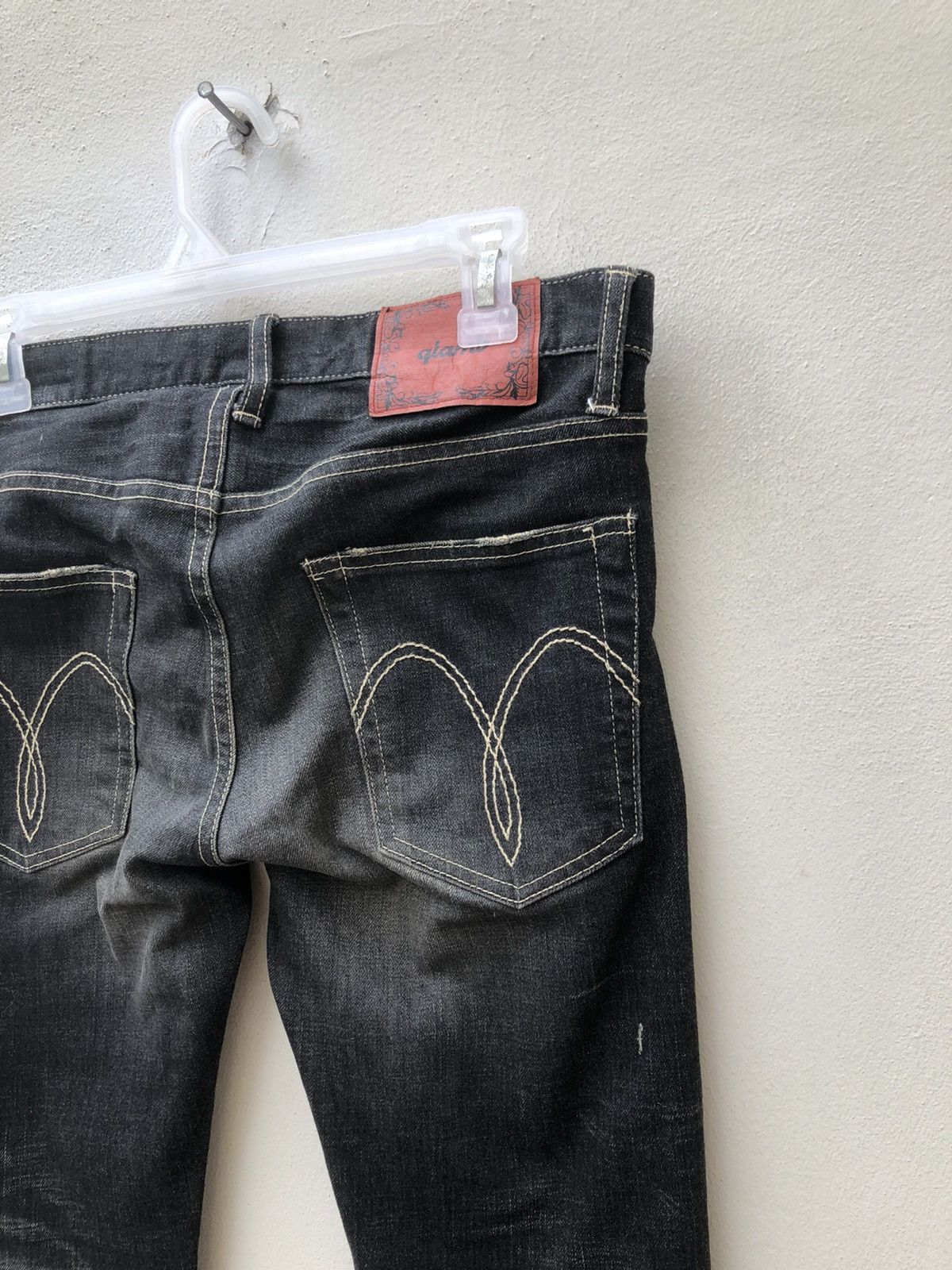 Devilock Vintage Glamb Japan Faded Black Denim Zipper Hem Slim Jeans Size US 30 / EU 46 - 18 Thumbnail