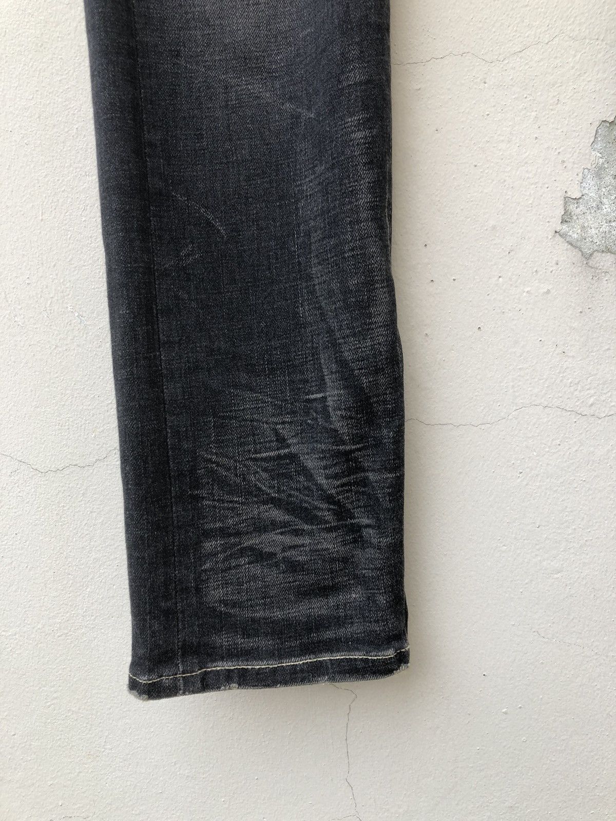 Devilock Vintage Glamb Japan Faded Black Denim Zipper Hem Slim Jeans Size US 30 / EU 46 - 8 Thumbnail